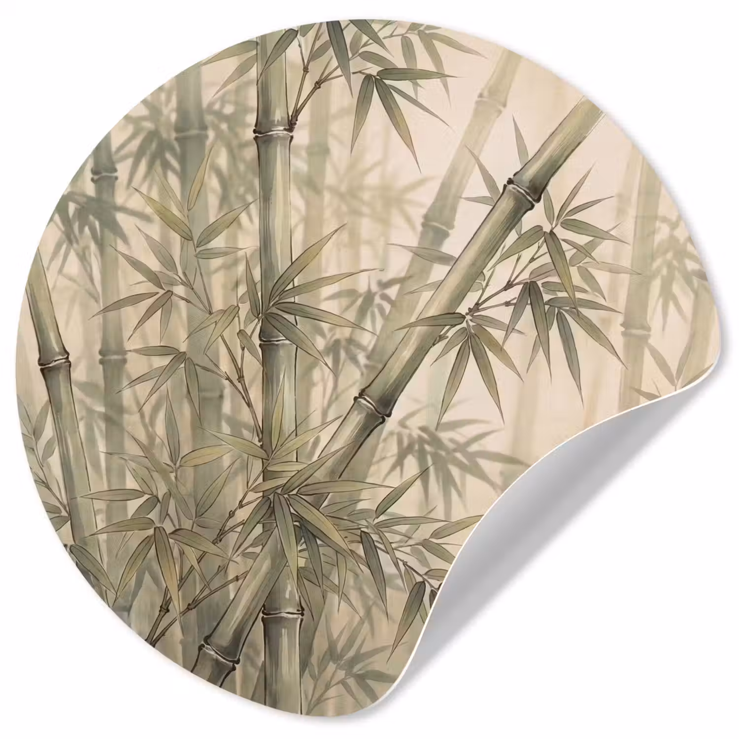 Bamboe - Bladeren - Aziatisch - Groen - Natuur Wandcirkel behangsticker klein -3d
