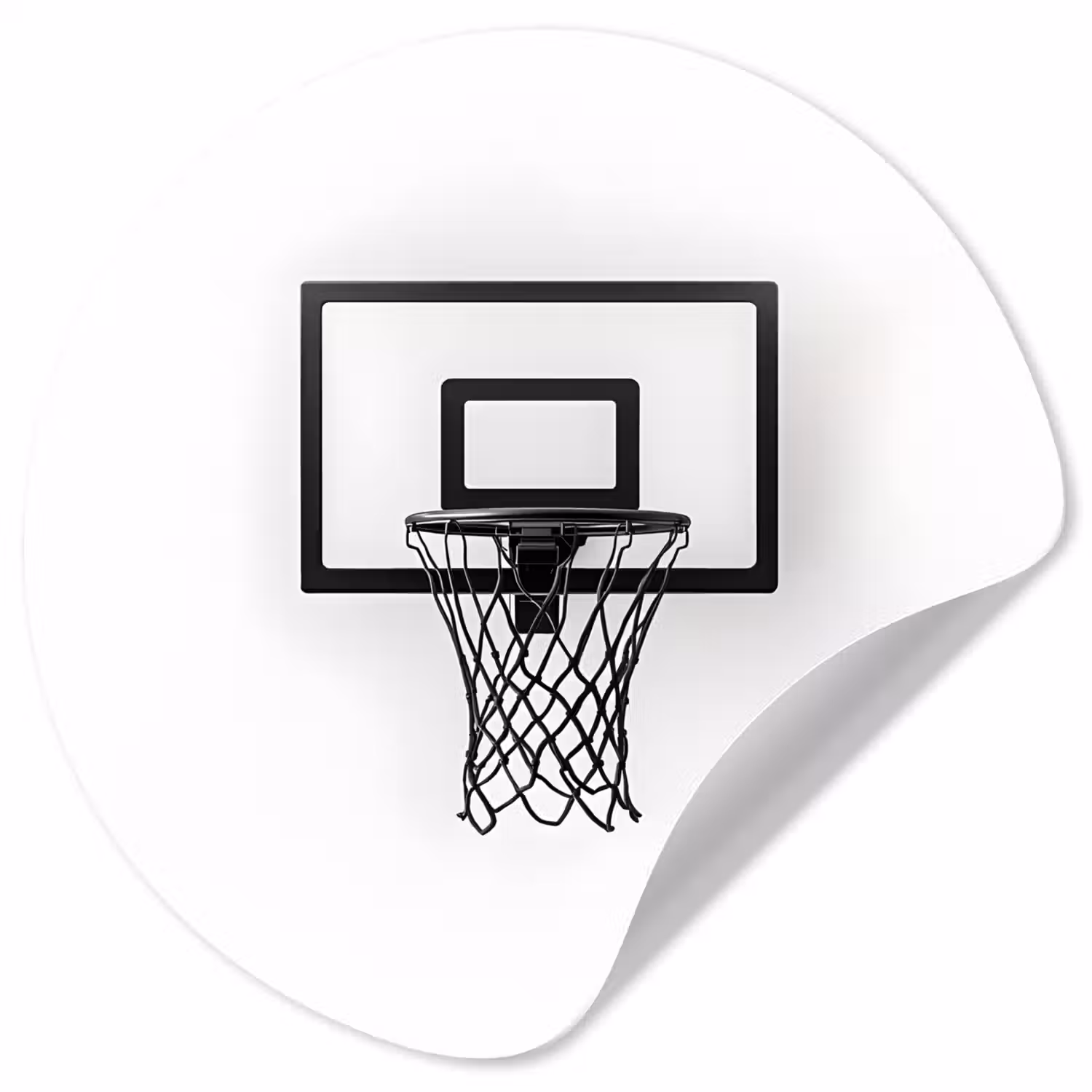 Basketbalbord - Minimalistisch - Zwart Wandcirkel behangsticker klein -3d