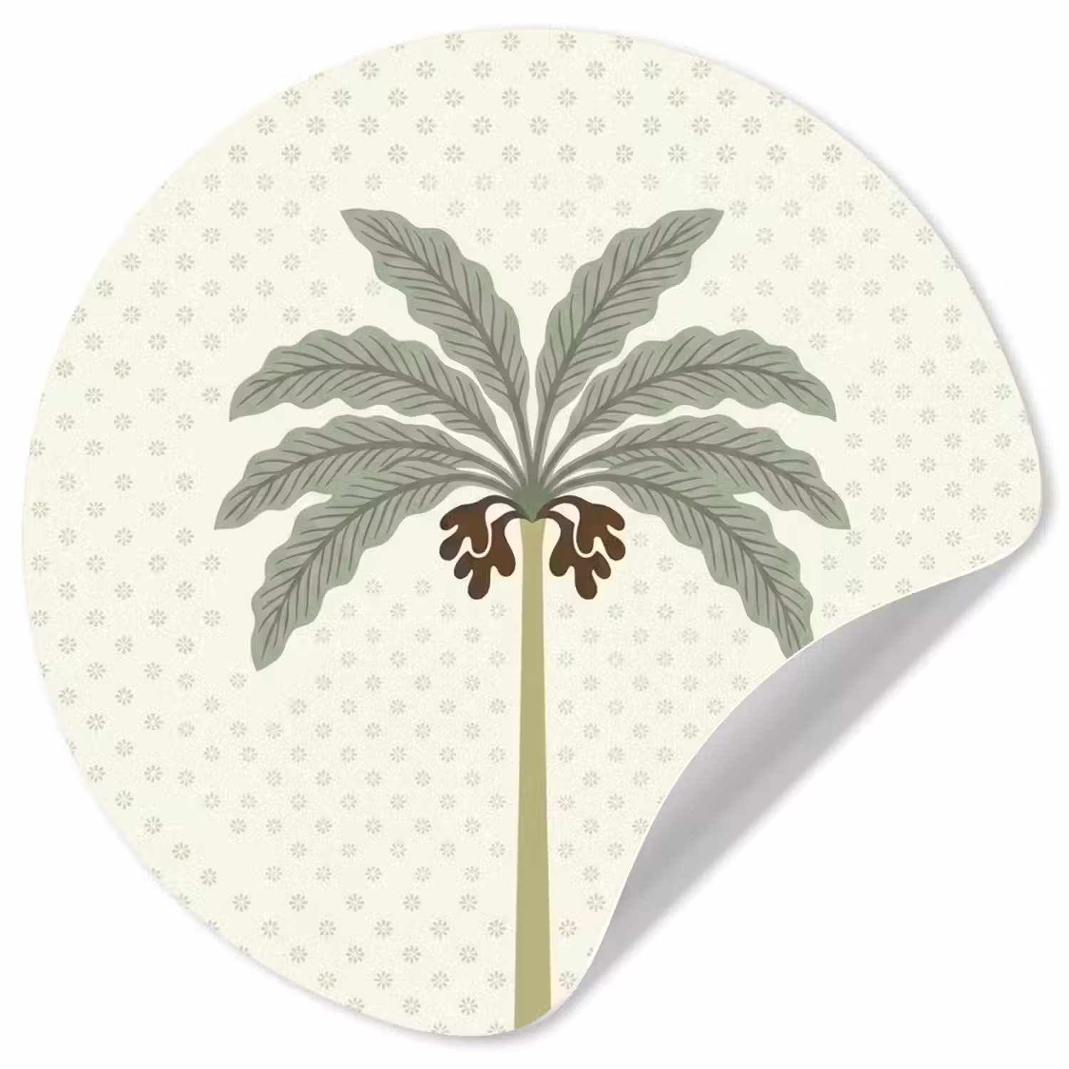 Boom - Bladeren - Groen - Decoratief - Beige Wandcirkel behangsticker klein -3d