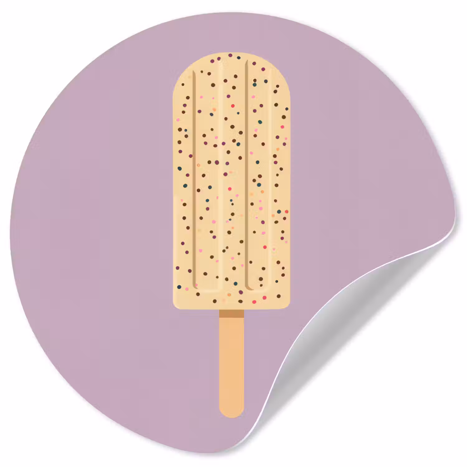 Beige - Ijsje - Spikkels Wandcirkel behangsticker klein -3d