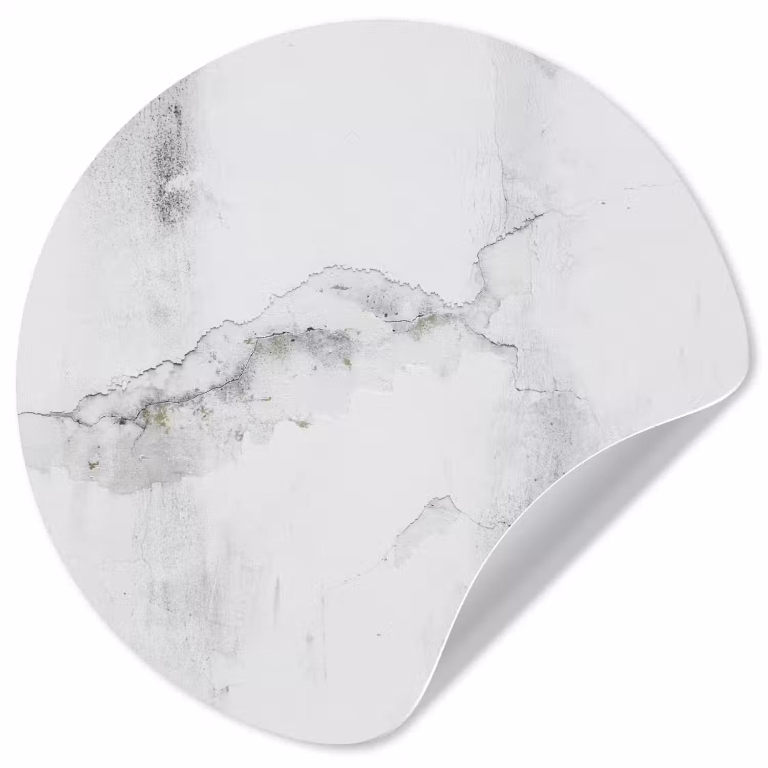 Beton - Grijs - Wit Wandcirkel behangsticker klein -3d