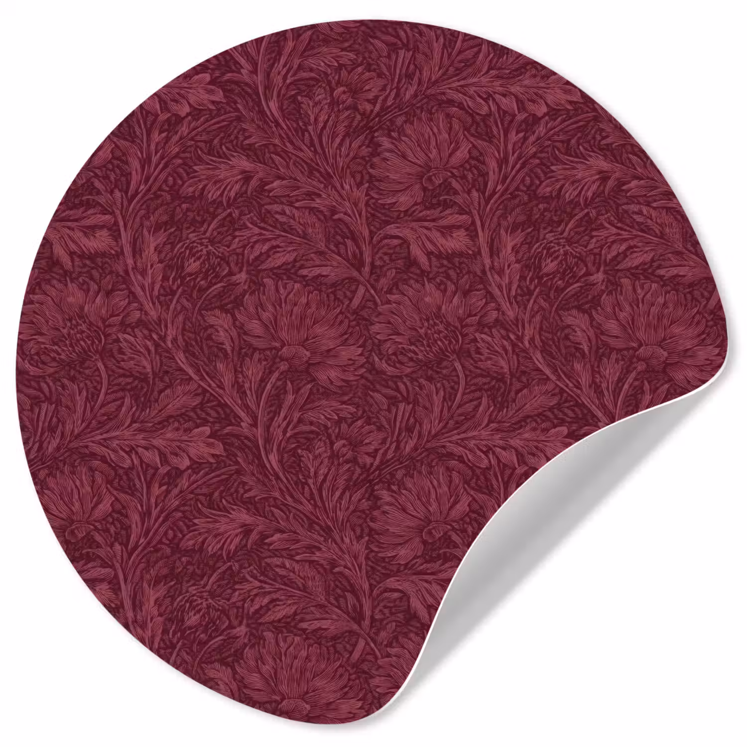 Bladeren - Patroon - Paars Wandcirkel behangsticker klein 186 -3d