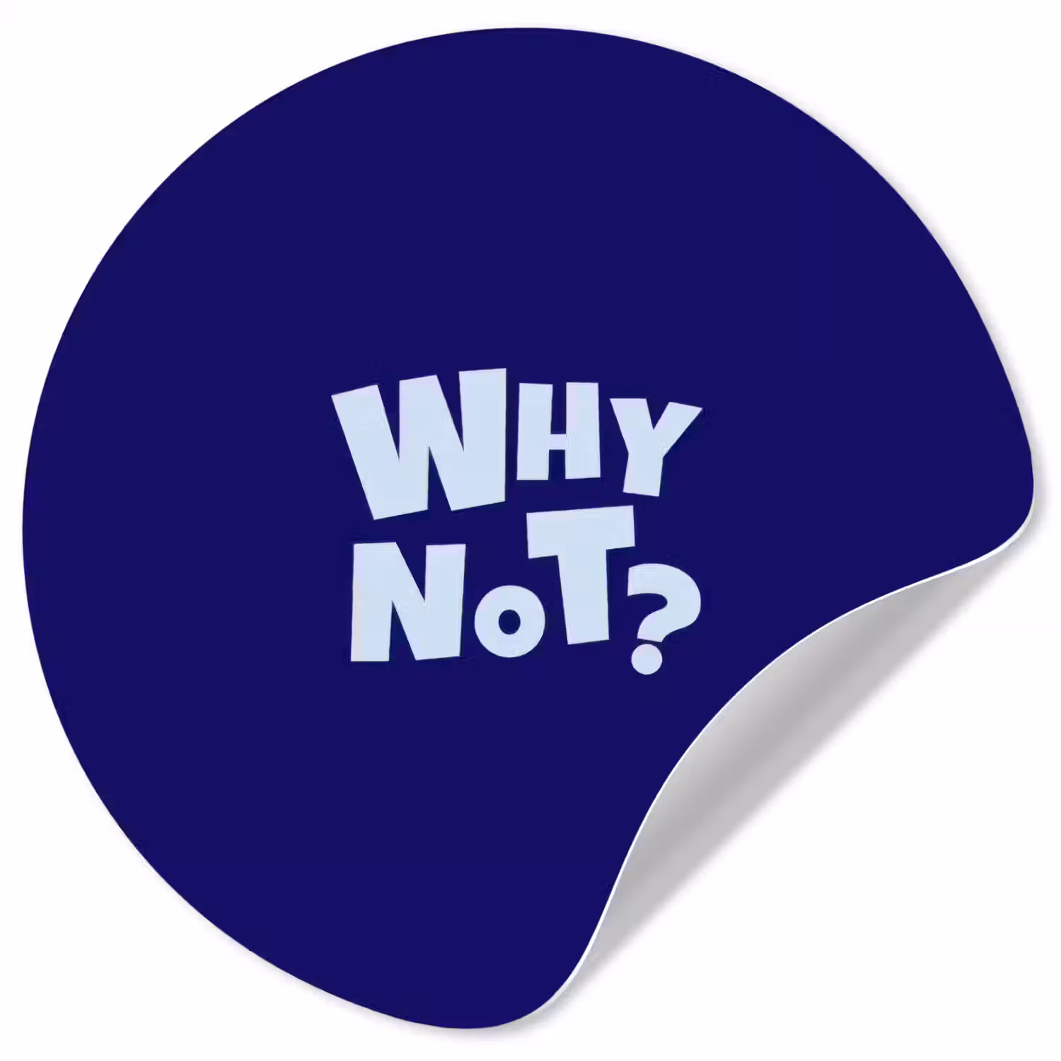 Blauw - Why not - Minimalistisch Wandcirkel behangsticker klein -3d