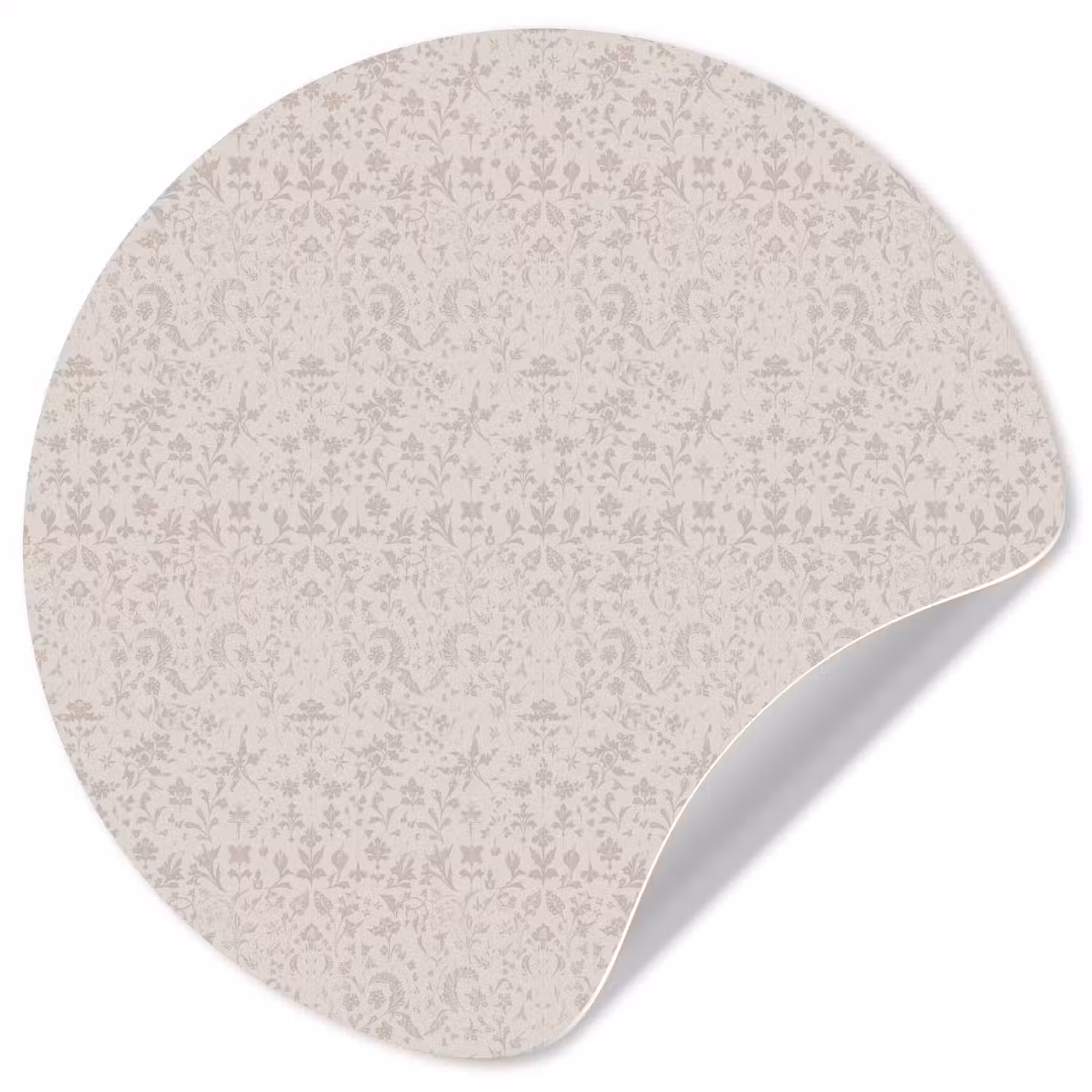 Bloemen - Bladeren - Licht - Taupe Wandcirkel behangsticker klein 186 -3d