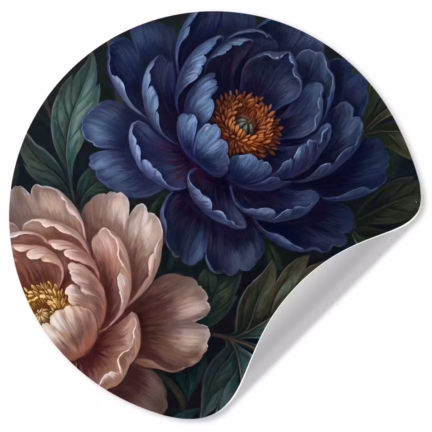 Bloemen - Vlinder - Natuur - Modern - Paars Wandcirkel behangsticker klein -3d