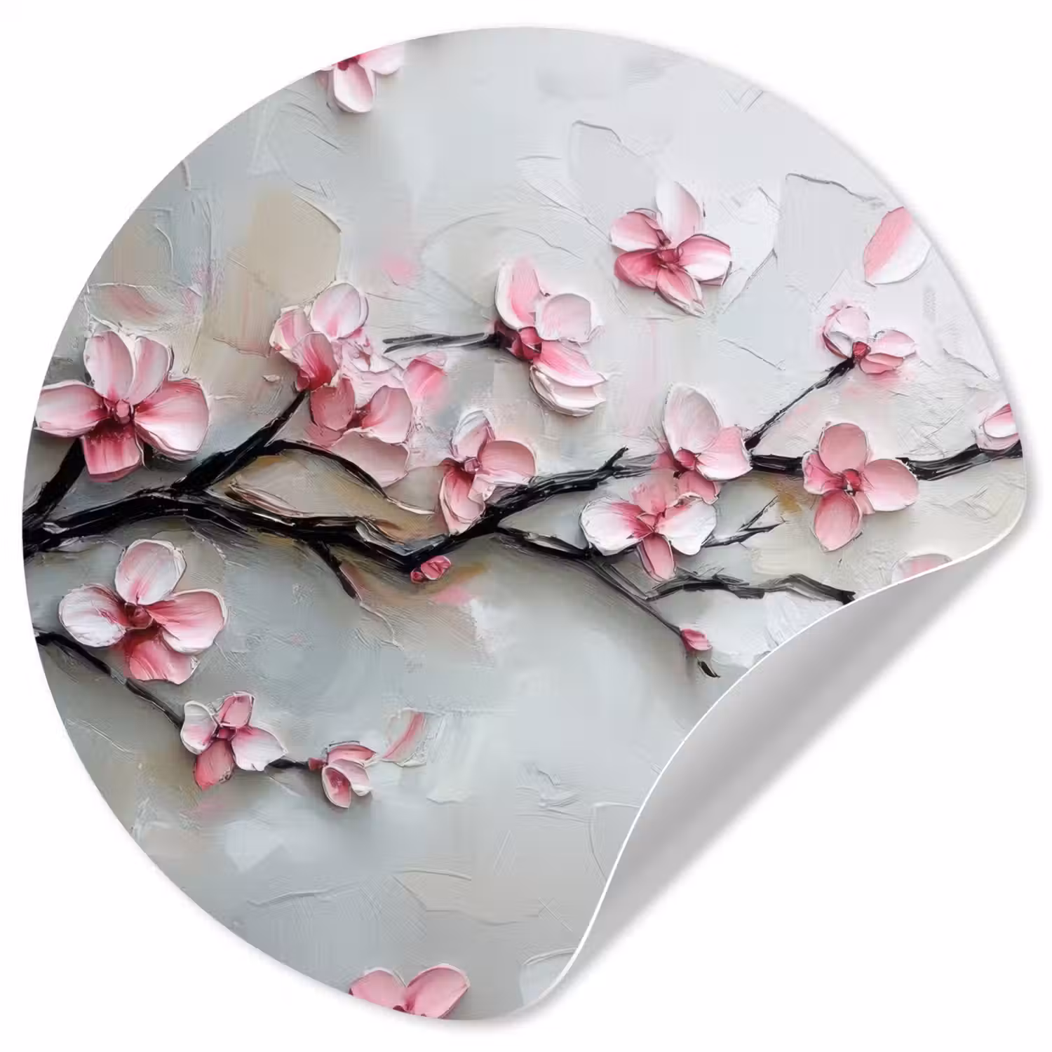 Bloesem - Kunstzinnig - Roze - Sakura Wandcirkel behangsticker klein -3d