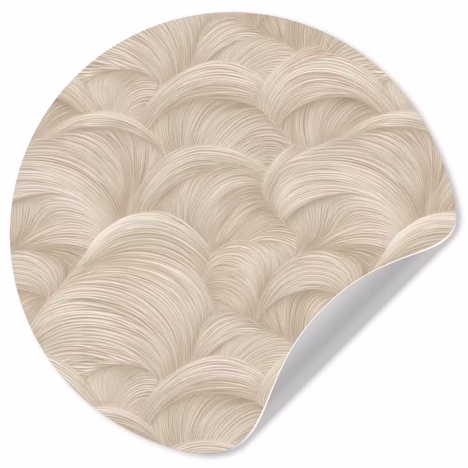 Bogen - Patroon - Beige Wandcirkel behangsticker klein 186 -3d