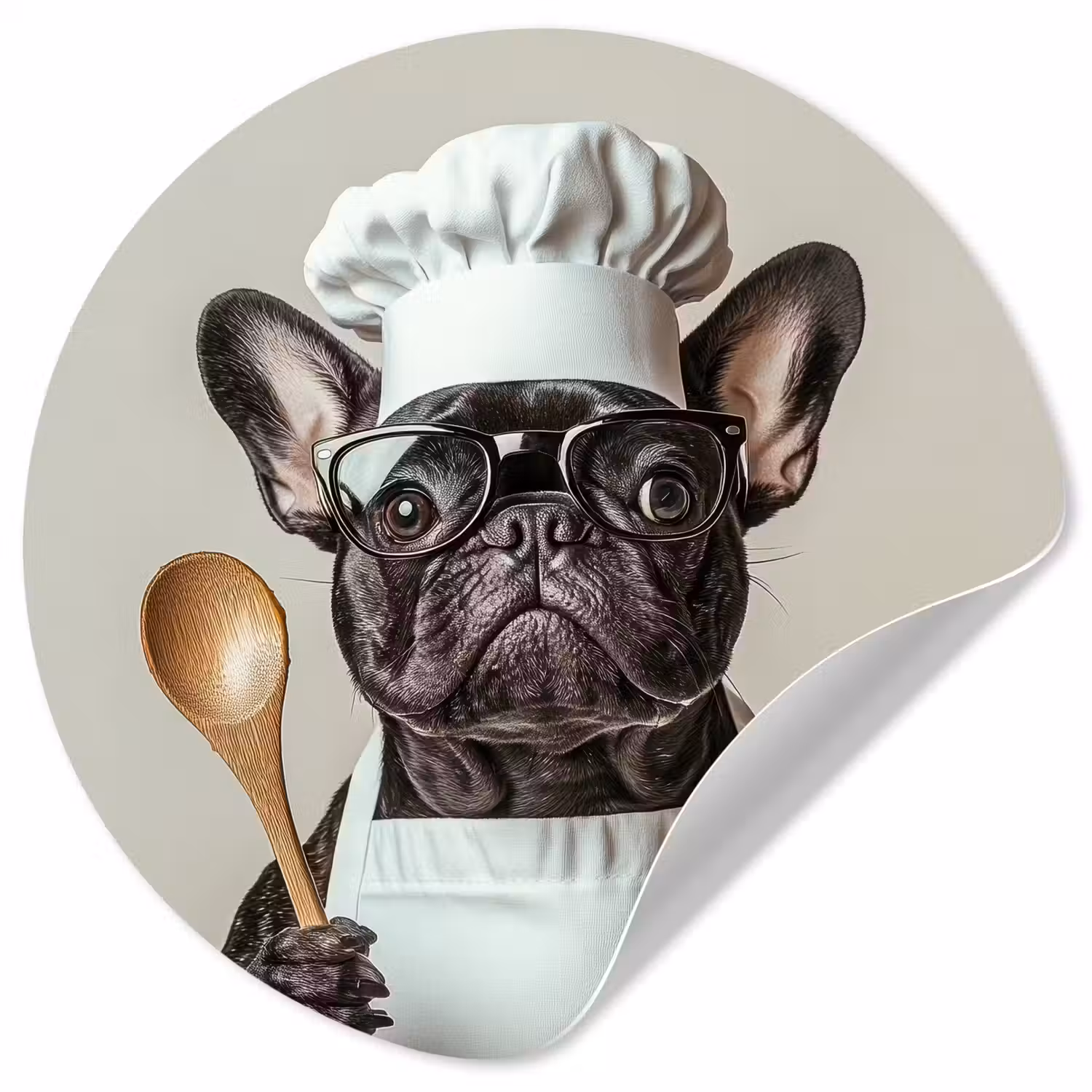 Bril - Hond - Kok Wandcirkel behangsticker klein -3d