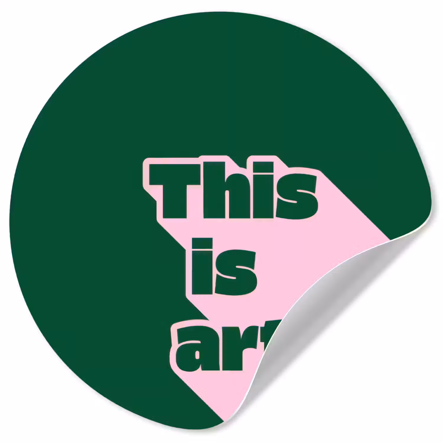 This is art - Schaduw - Roze Wandcirkel behangsticker klein -3d