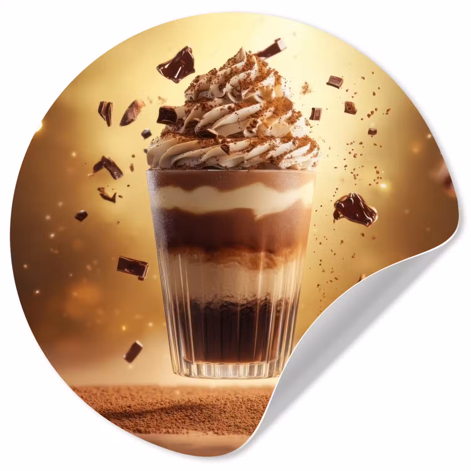 Dessert - Chocolade - Zoet - Eten Wandcirkel behangsticker klein -3d