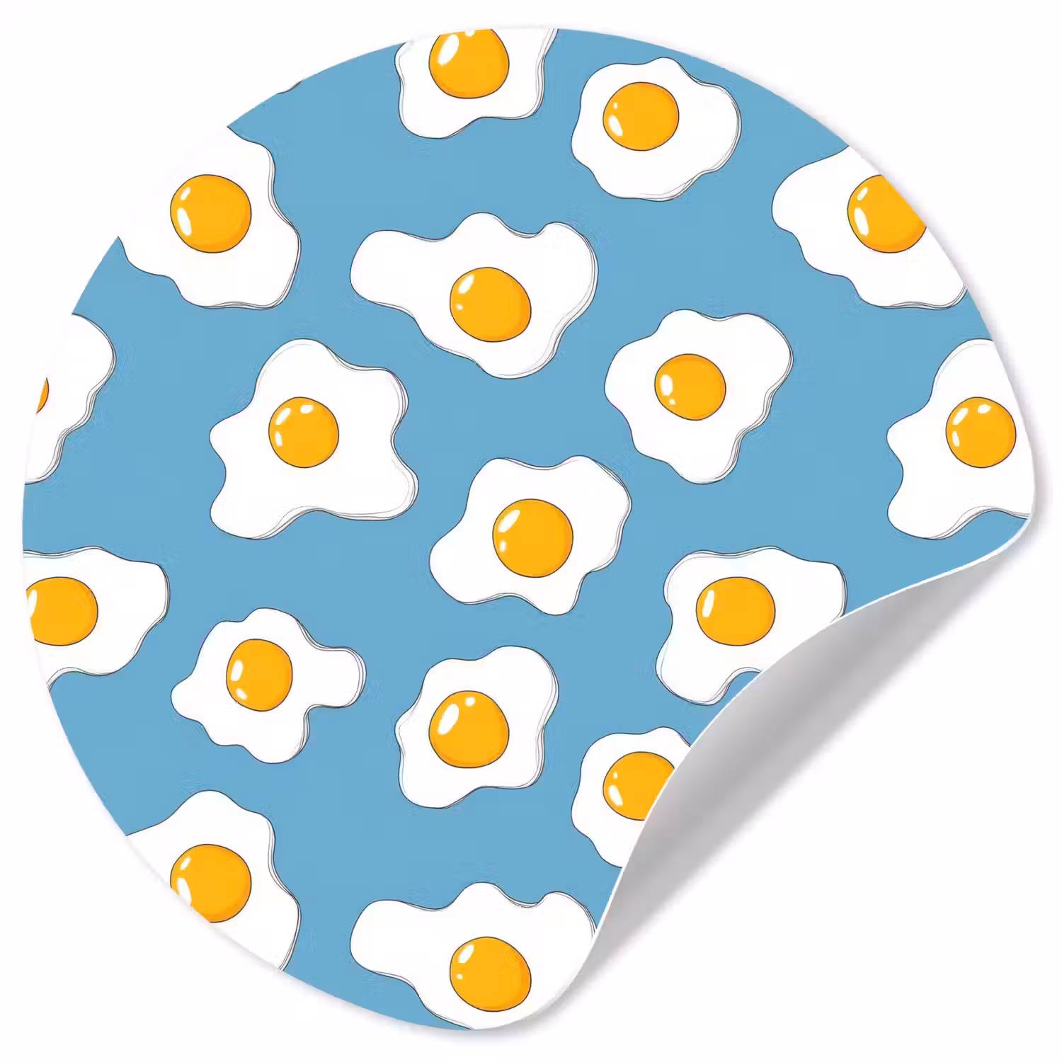 Eieren - Dooiers - Blauw Wandcirkel behangsticker klein 186 -3d