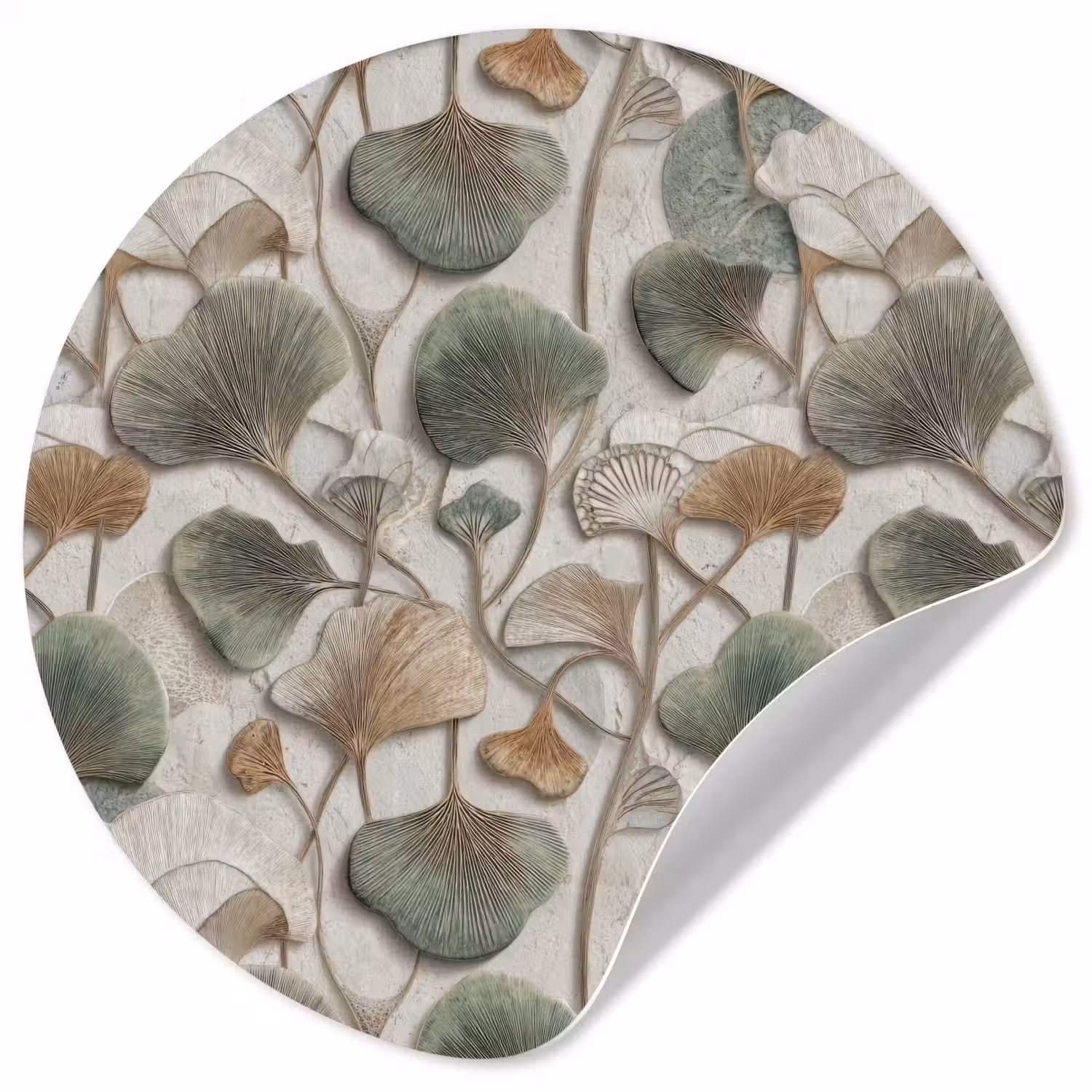 Elegant - Bladeren - Groen Wandcirkel behangsticker klein 186 -3d