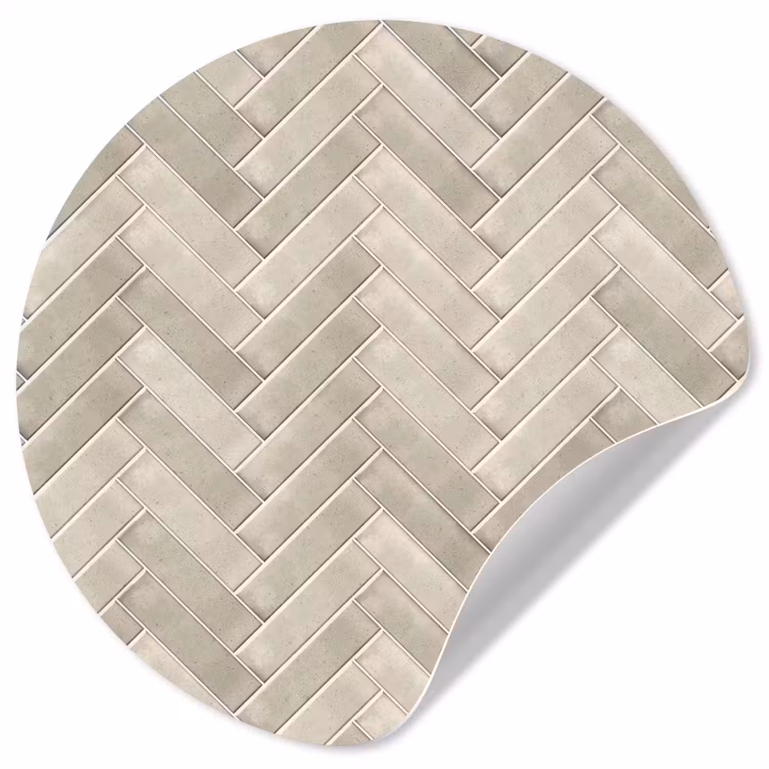 Visgraat - Wandtegel - Beige Wandcirkel behangsticker klein 186 -3d