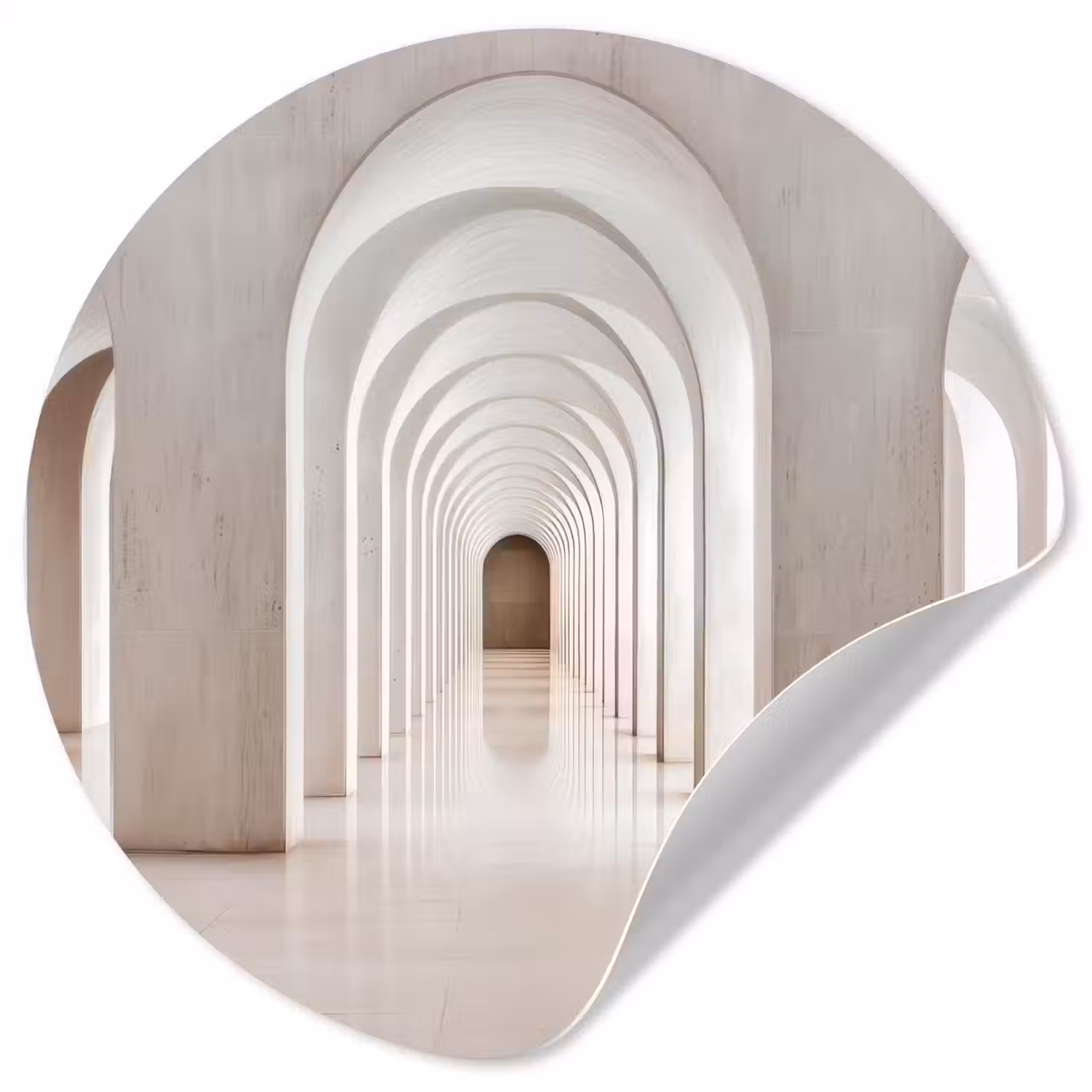 Hal - Bogen - Symmetrisch - Modern Wandcirkel behangsticker klein -3d