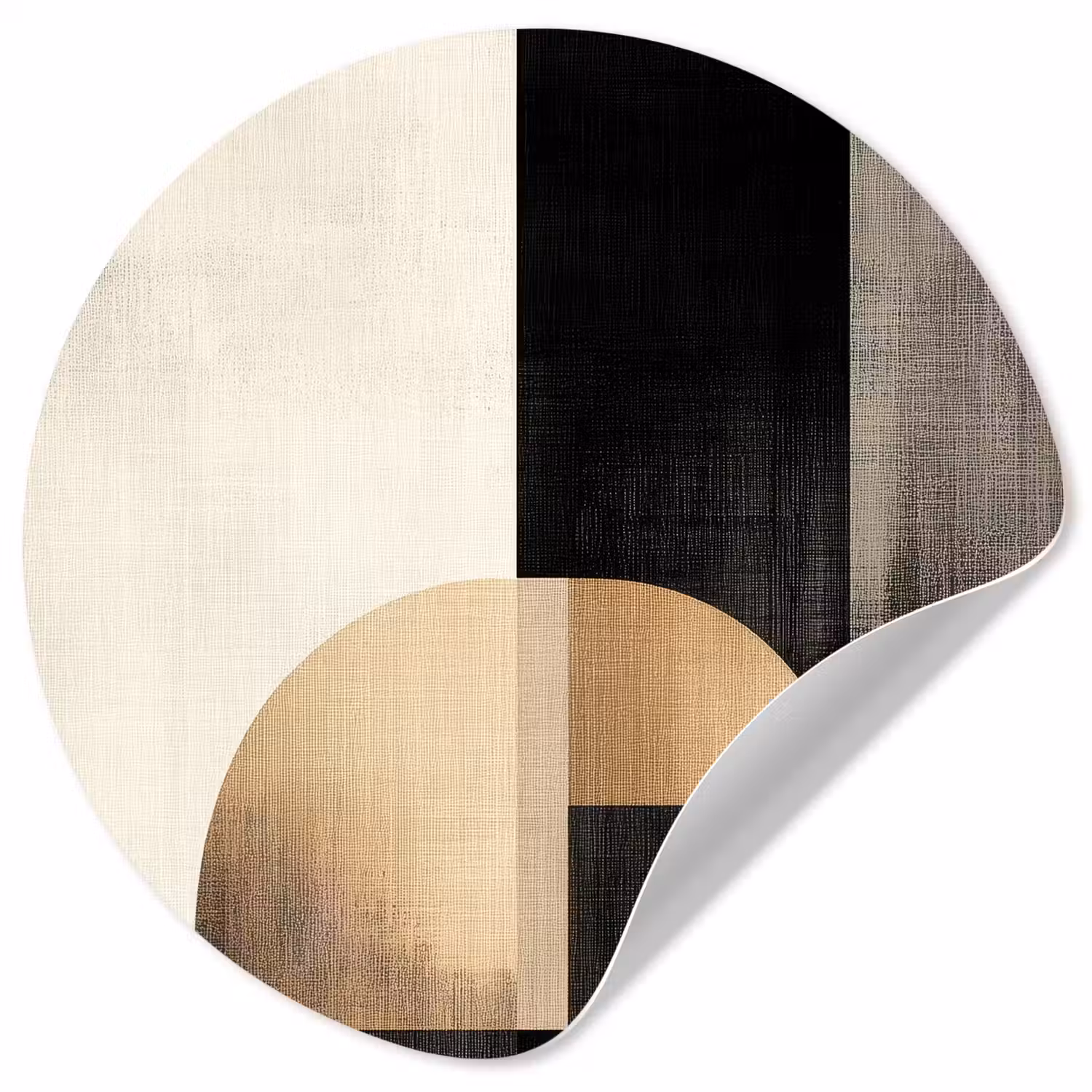 Vormen - Modern - Zwart Wandcirkel behangsticker klein -3d