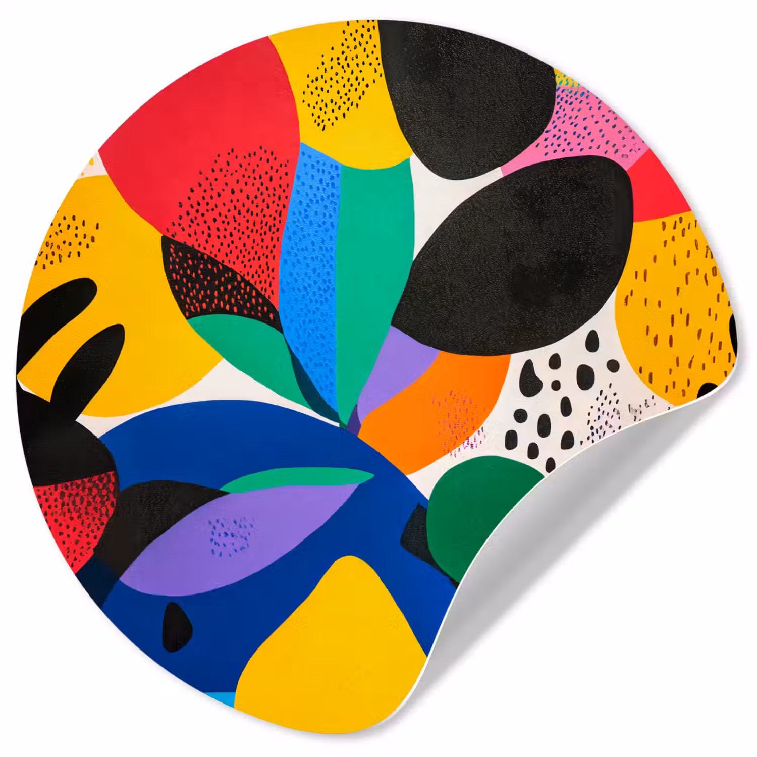Vormen - Stippen - Kleurrijk Wandcirkel behangsticker klein -3d