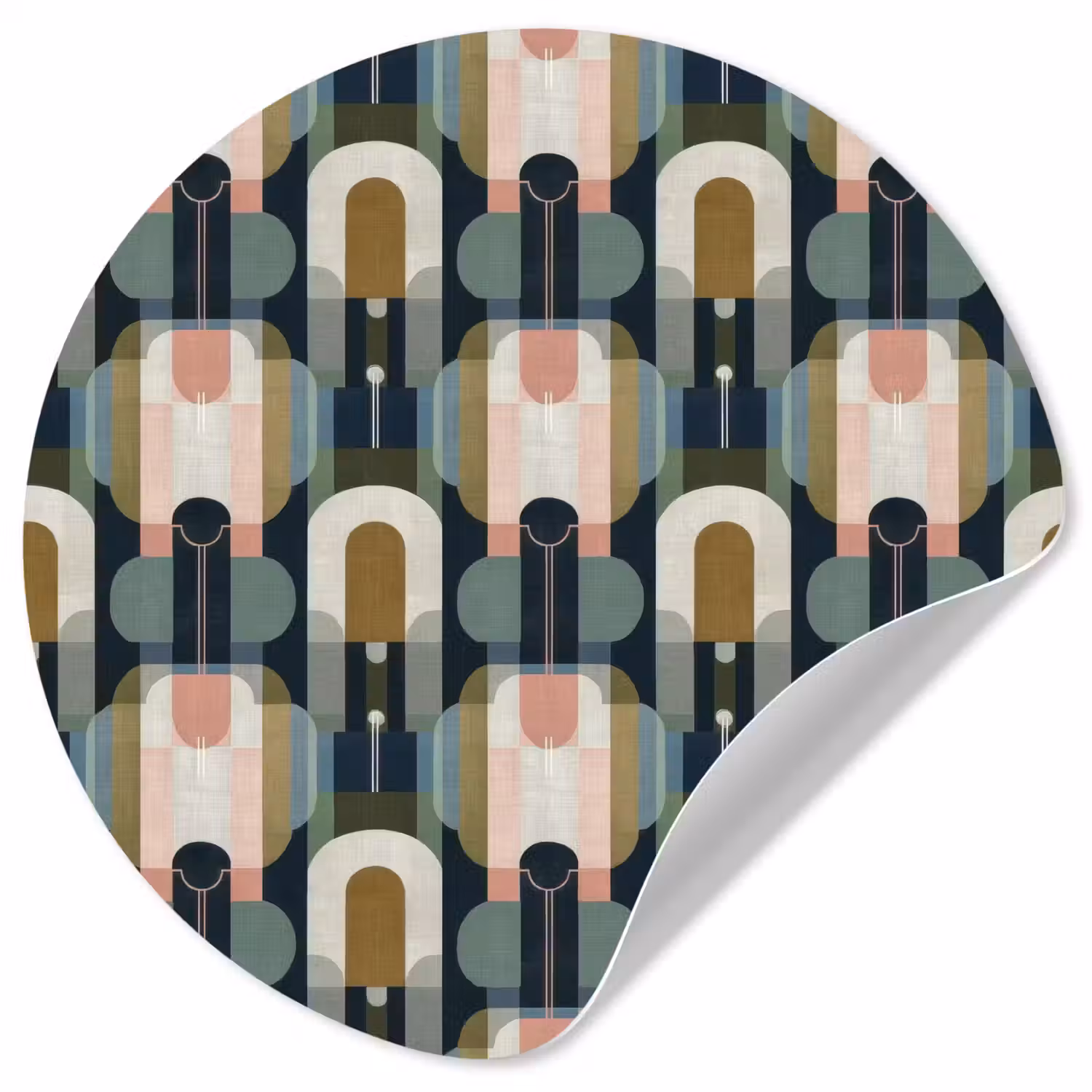 Geografisch - Modern - Kleurrijk Wandcirkel behangsticker klein 186 -3d