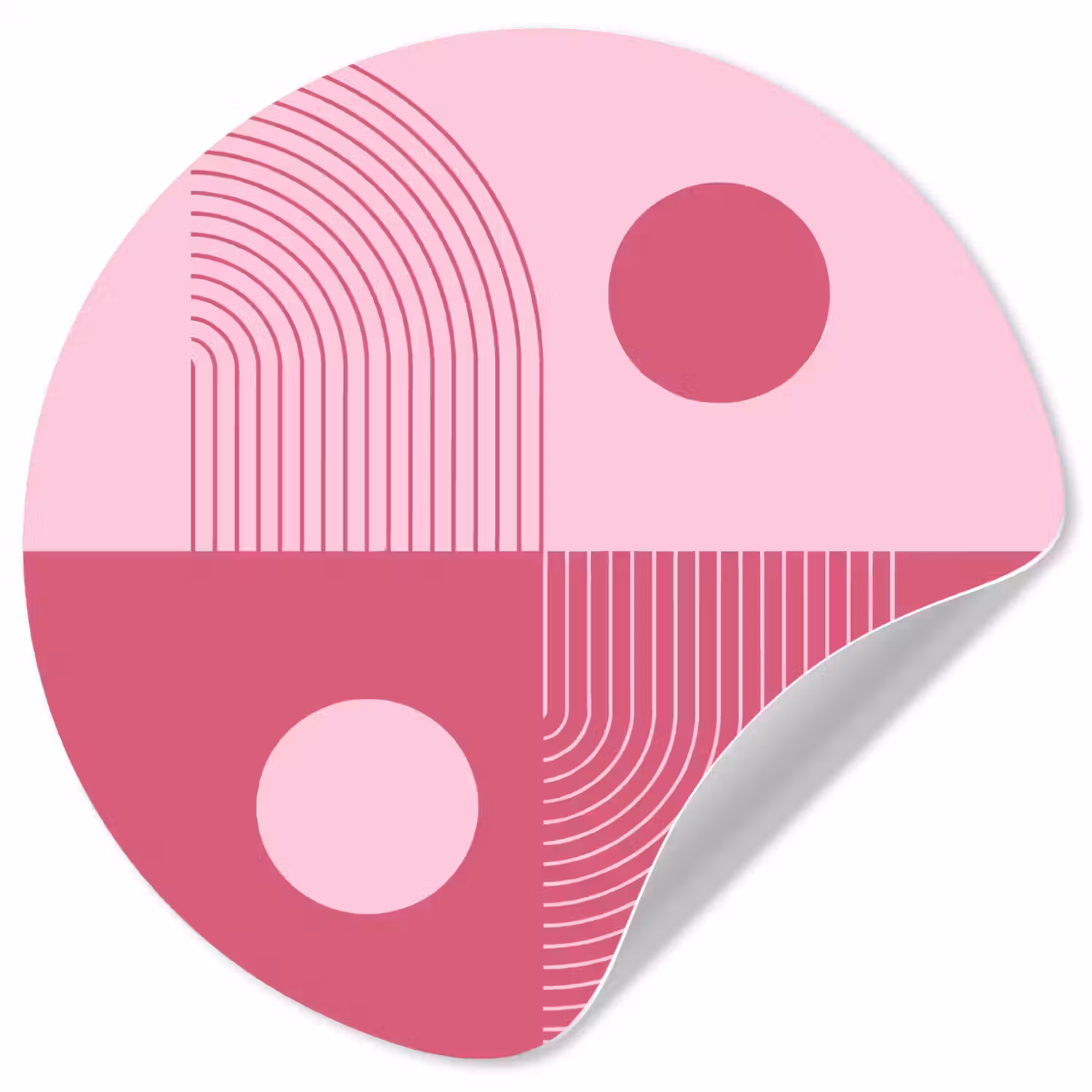 Geometrie - Patroon - Abstract - Roze - Modern Wandcirkel behangsticker klein -3d