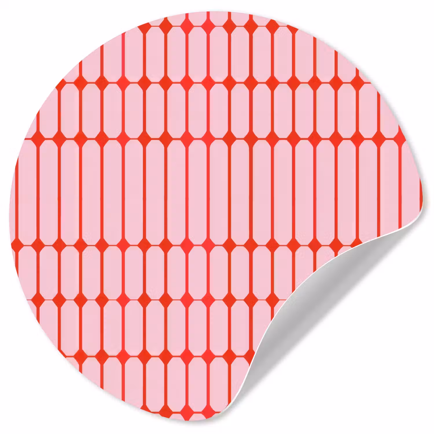 Geometrisch - Minimalistisch - Rood - Roze Wandcirkel behangsticker klein 186 -3d