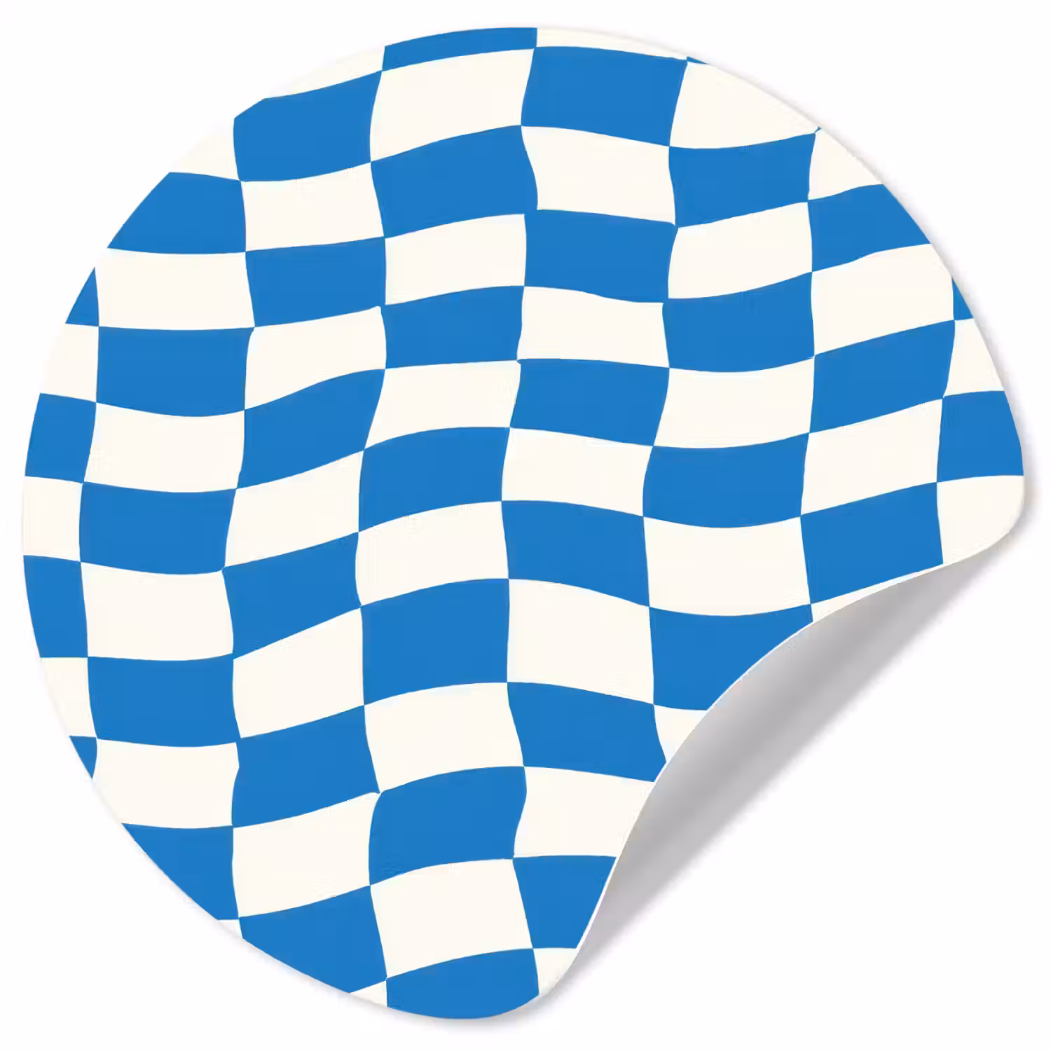 Golvend - Patroon - Blauw Wandcirkel behangsticker klein 186 -3d