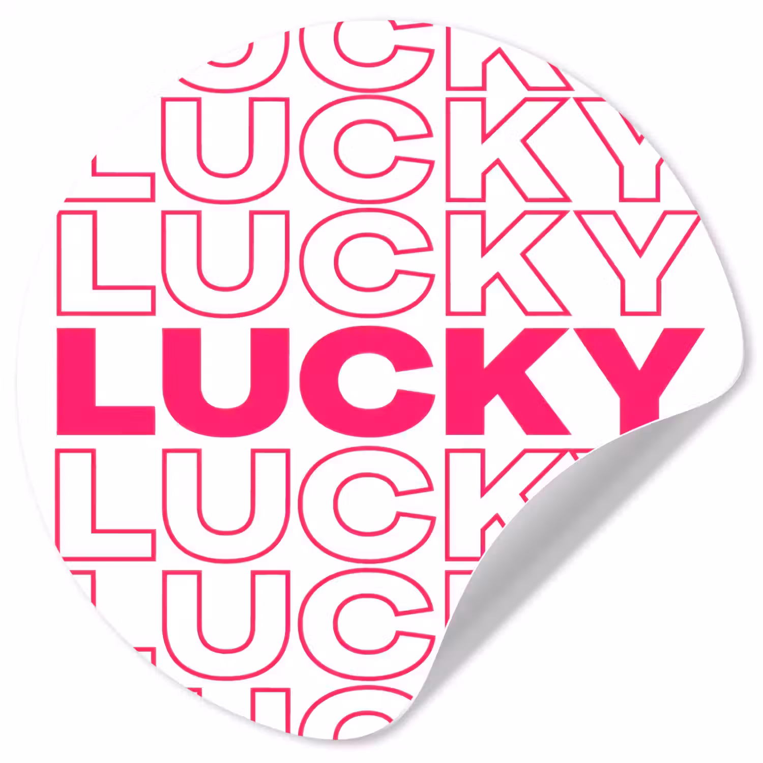 Lucky - Roze - Patroon Wandcirkel behangsticker klein -3d