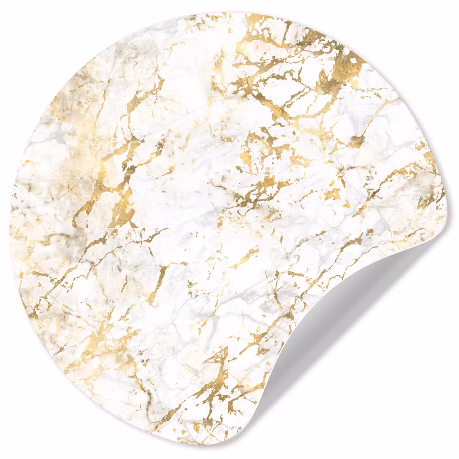 Goudspatten - Wit - Marmer Wandcirkel behangsticker klein 186 -3d