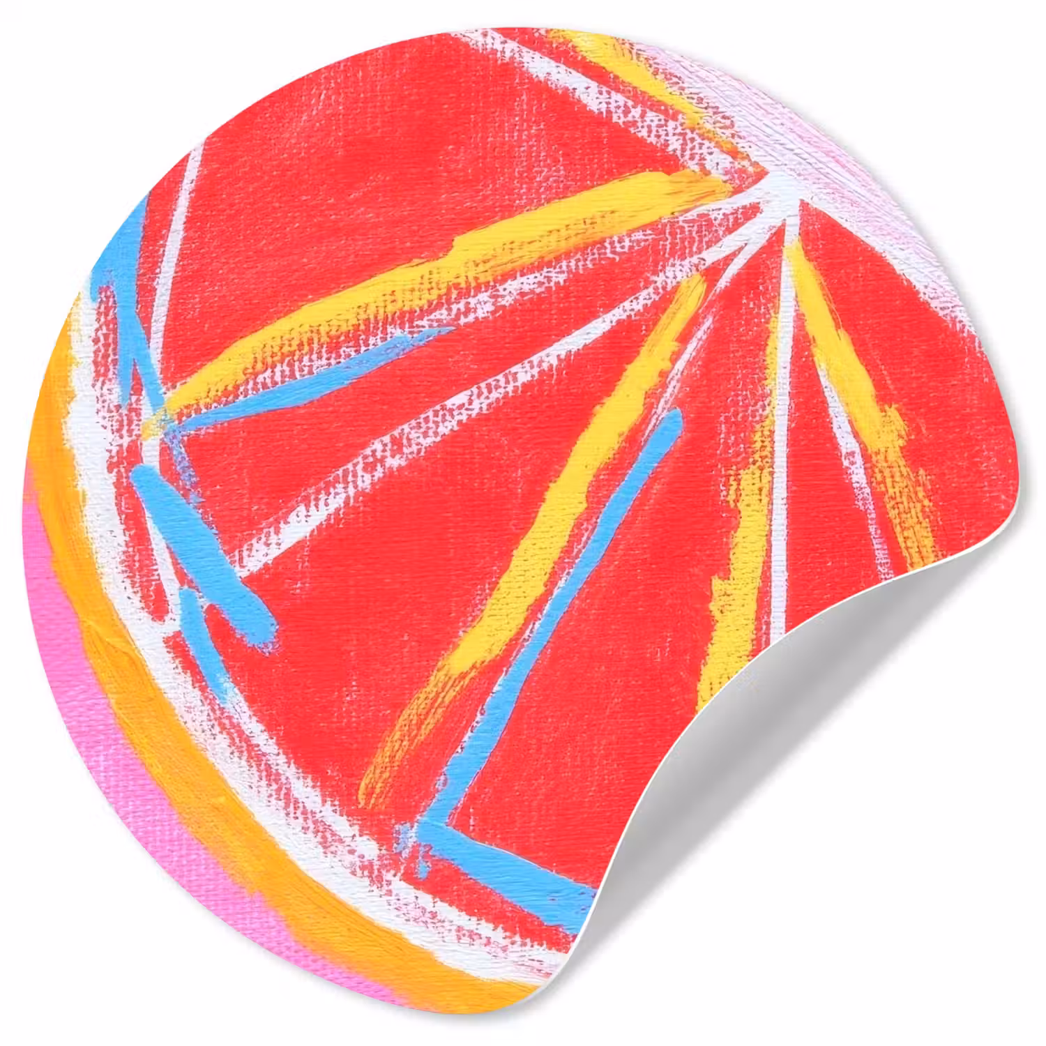 Grapefruit - Geschilderd - Roze - Strepen Wandcirkel behangsticker klein -3d