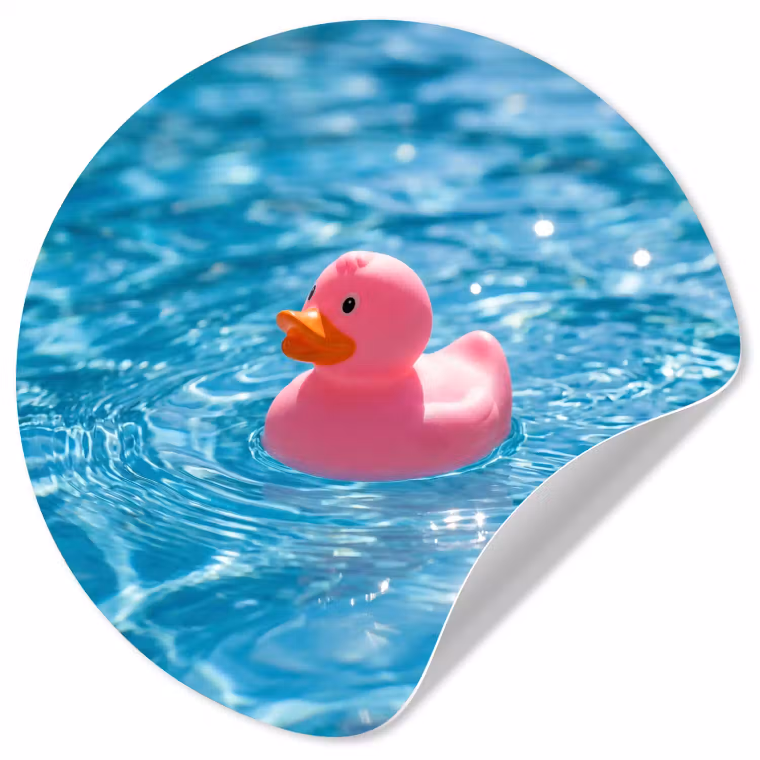 Badeend - Dobberend - Roze Wandcirkel behangsticker klein -3d