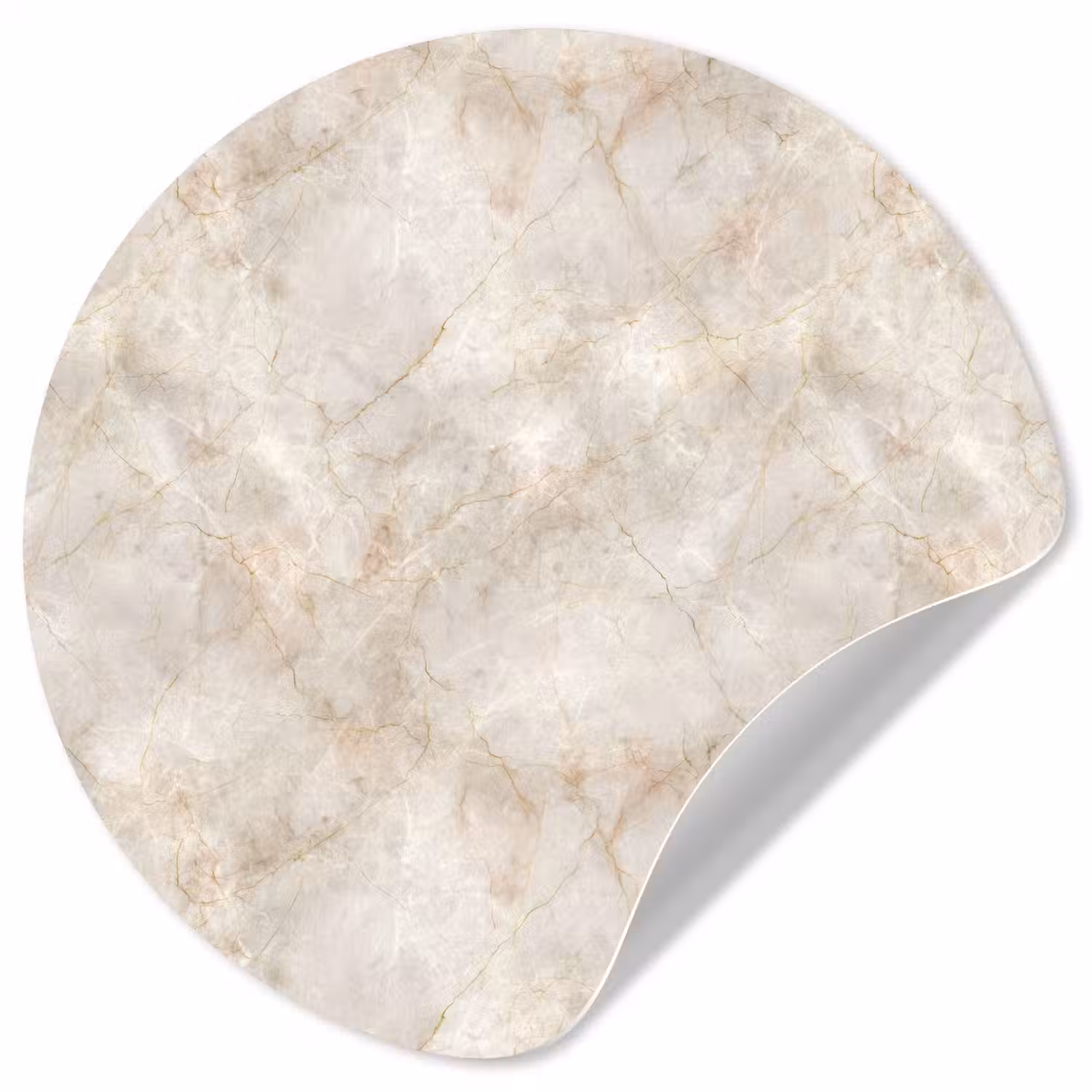 Lichtbeige - Goudbruine Nerven - Marmer Wandcirkel behangsticker klein 186 -3d