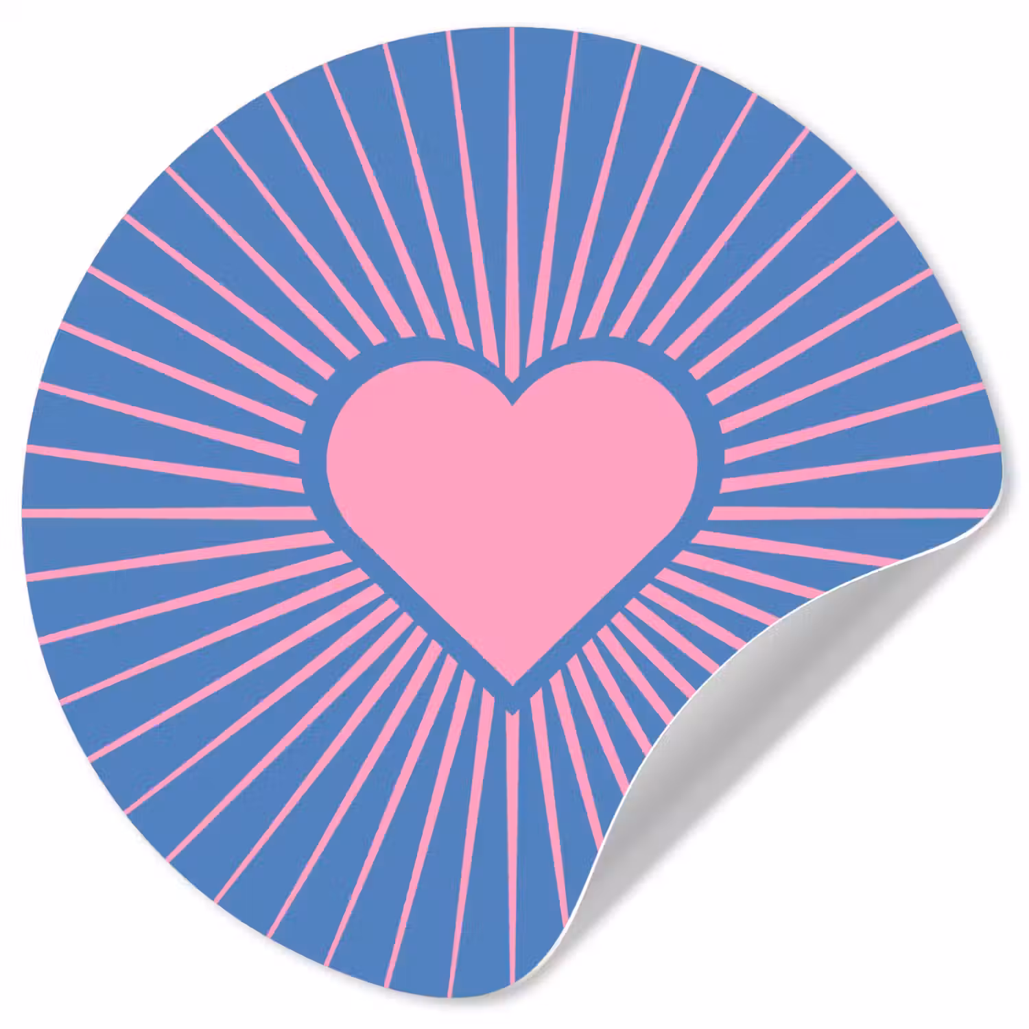 Hart - Stralen - Liefde - Modern - Roze Wandcirkel behangsticker klein -3d