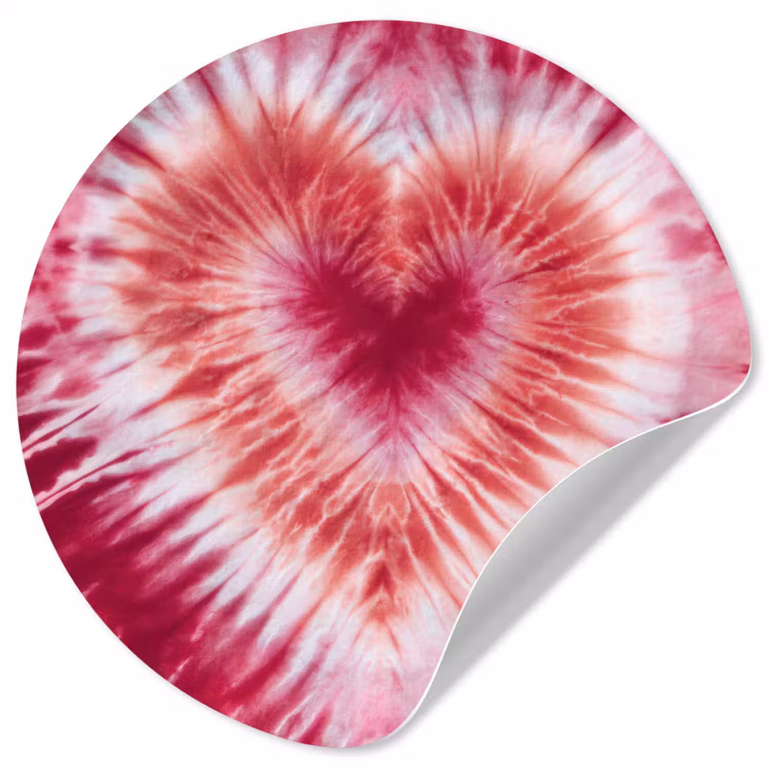 Hartvorm - Roze - Tie dye Wandcirkel behangsticker klein -3d