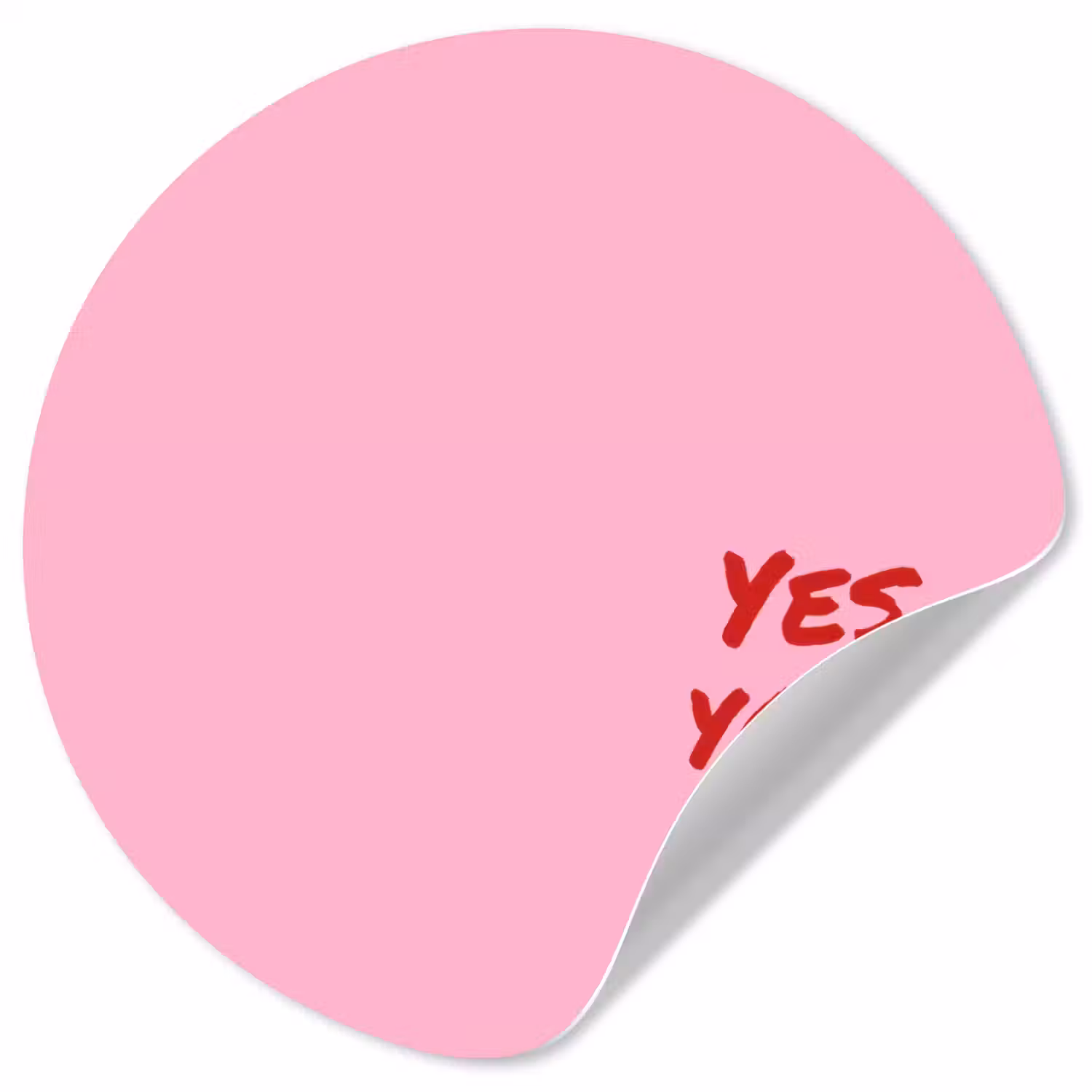 Yes you can do it - Rood - Roze Wandcirkel behangsticker klein -3d