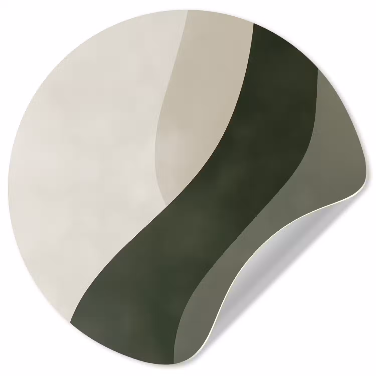 Japandi - Groen - Abstract - Modern Wandcirkel behangsticker klein -3d