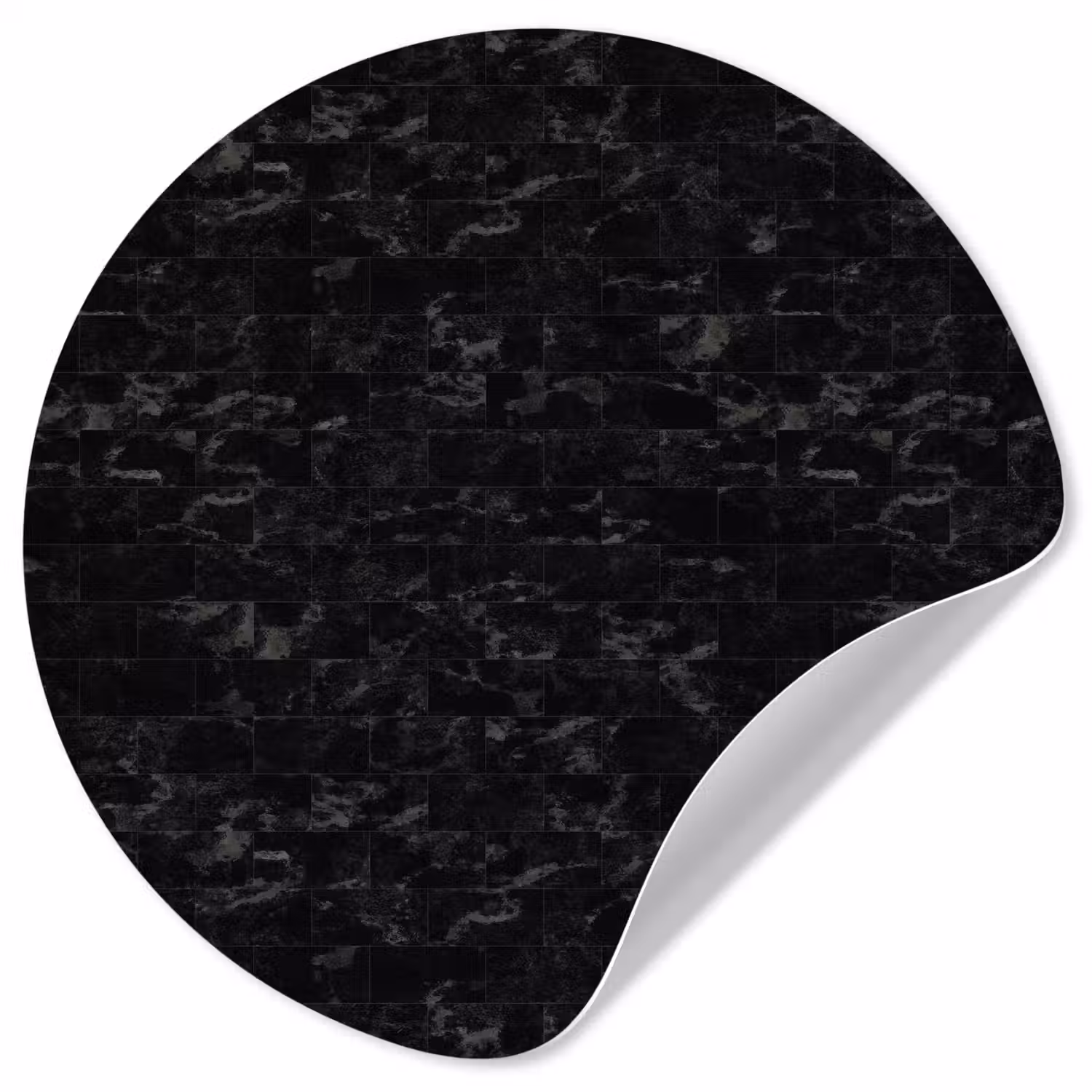 Tegels - Patroon - Marmer - Zwart Wandcirkel behangsticker klein 186 -3d