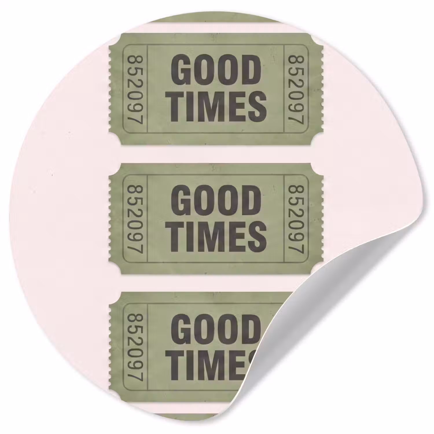 Kaartje - Vintage - Groen - Evenement - Collectie Wandcirkel behangsticker klein -3d