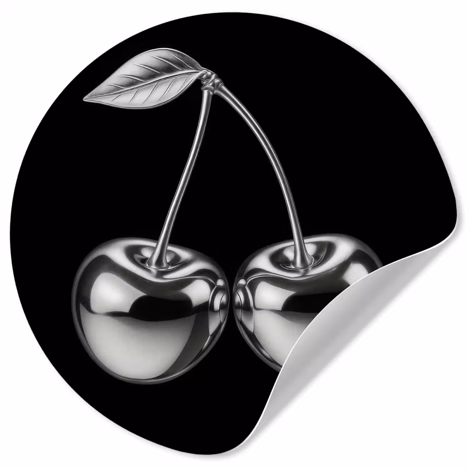 Kers - Luxueus - Metallic Wandcirkel behangsticker klein -3d