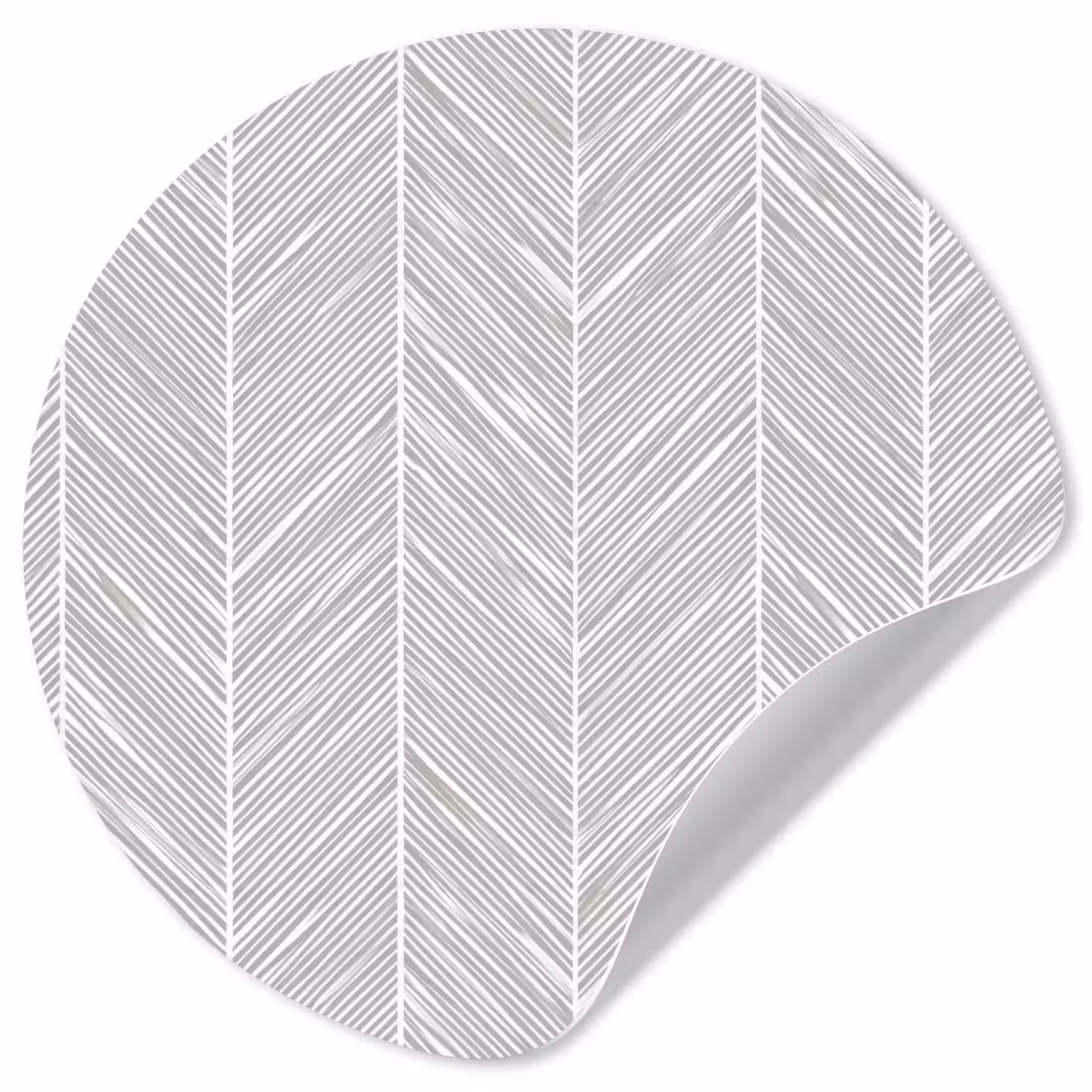 Klassiek - Visgraat - Grijs Wandcirkel behangsticker klein 186 -3d