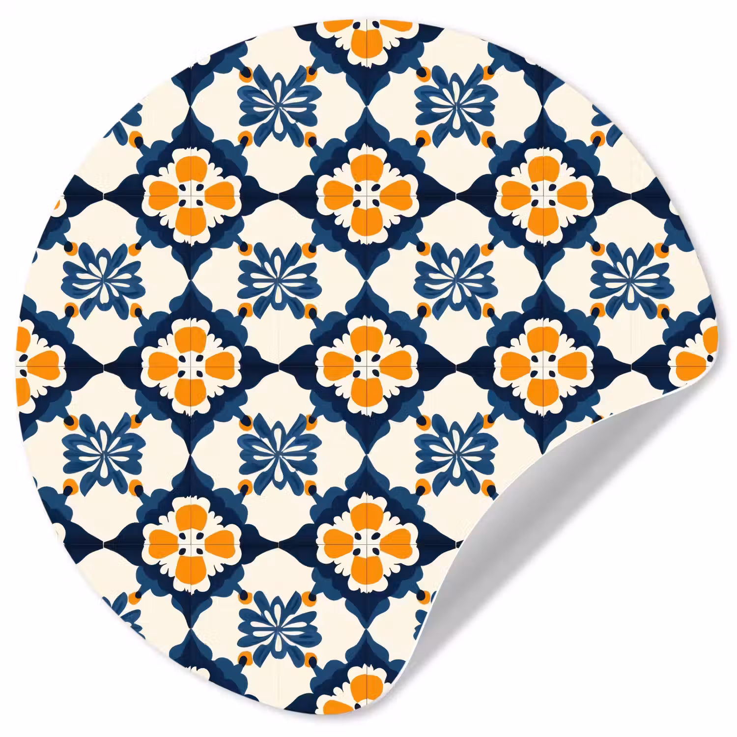 Klassiek - Geometrisch - Blauw Wandcirkel behangsticker klein 186 -3d