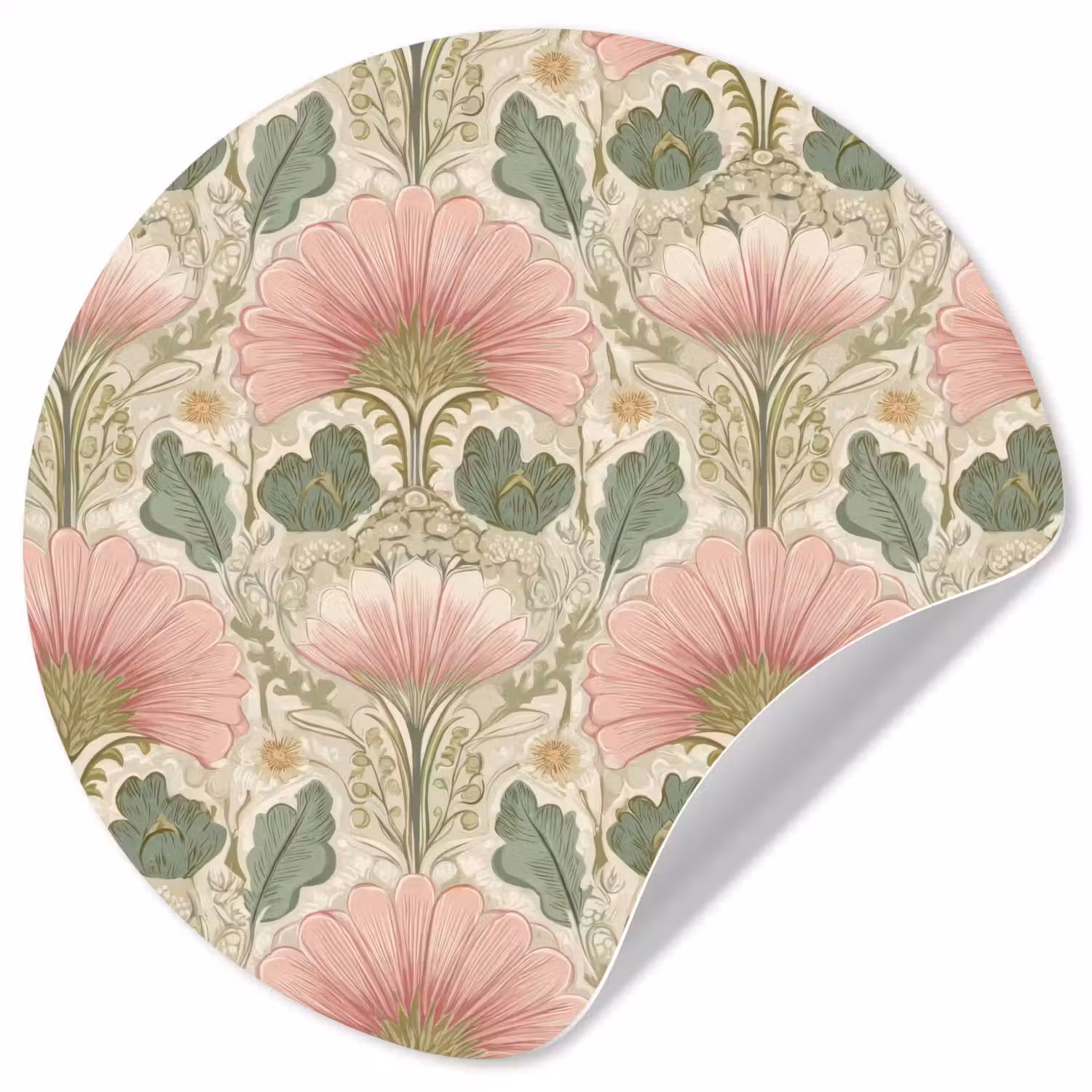Klassiek - Patroon - Roze Wandcirkel behangsticker klein 186 -3d