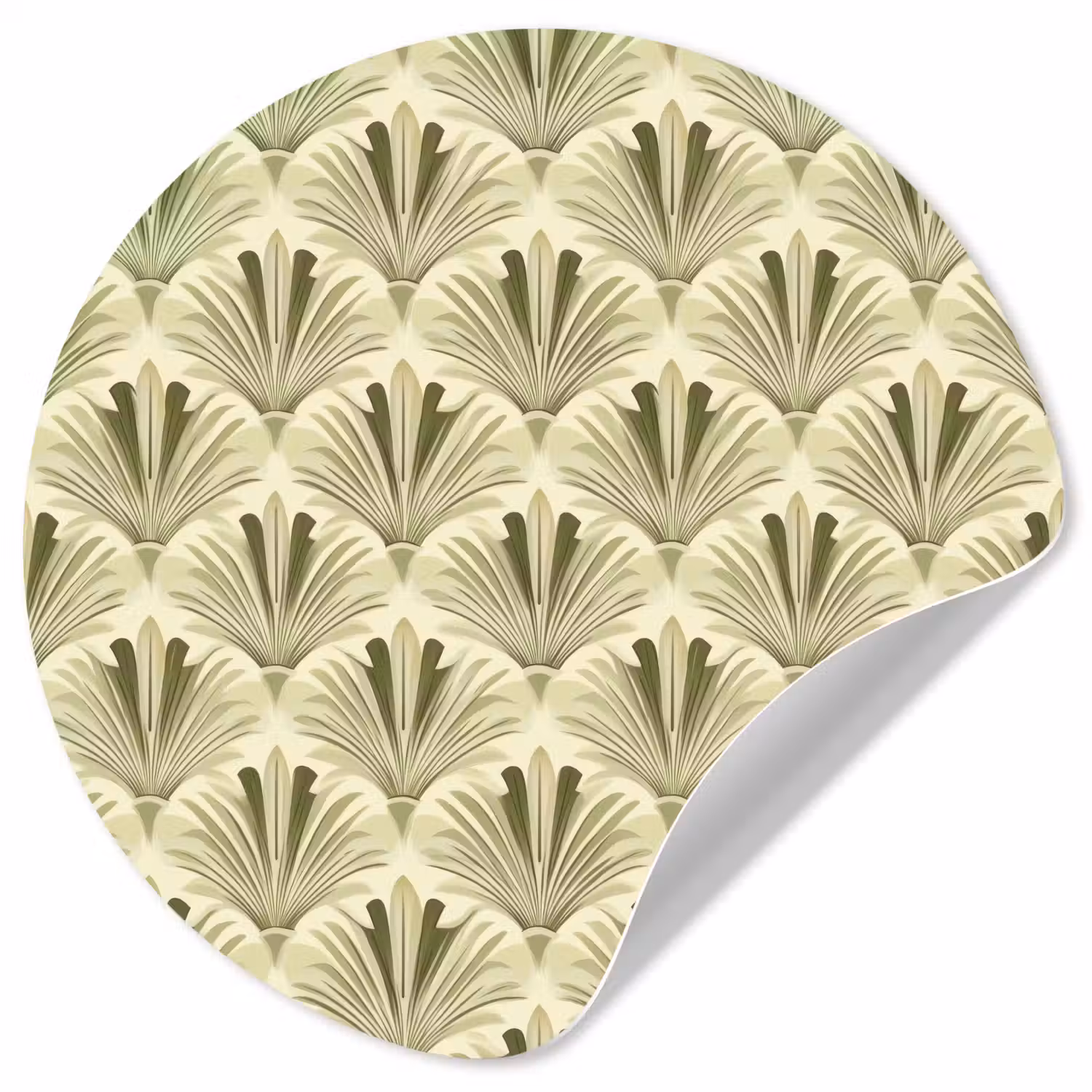 Klassiek - Waaier - Groen Wandcirkel behangsticker klein 186 -3d