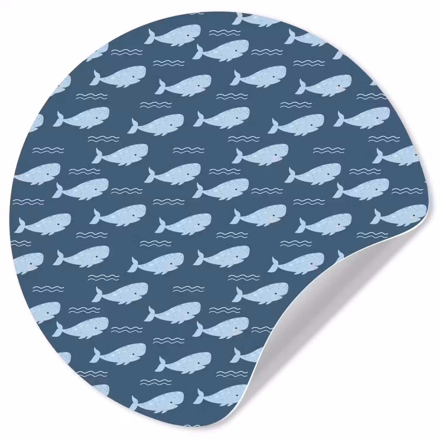 Klein - Oceaan - Golven - Blauw Wandcirkel behangsticker klein 186 -3d