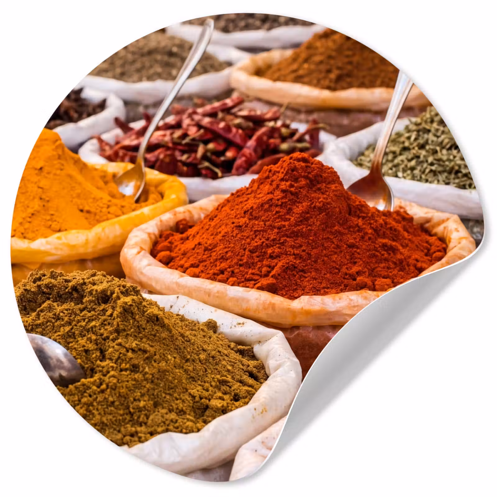 Runde Tapete - Kräuter – Markt – Essen - Kruiden - Markt - Eten Wandcirkel behangsticker klein