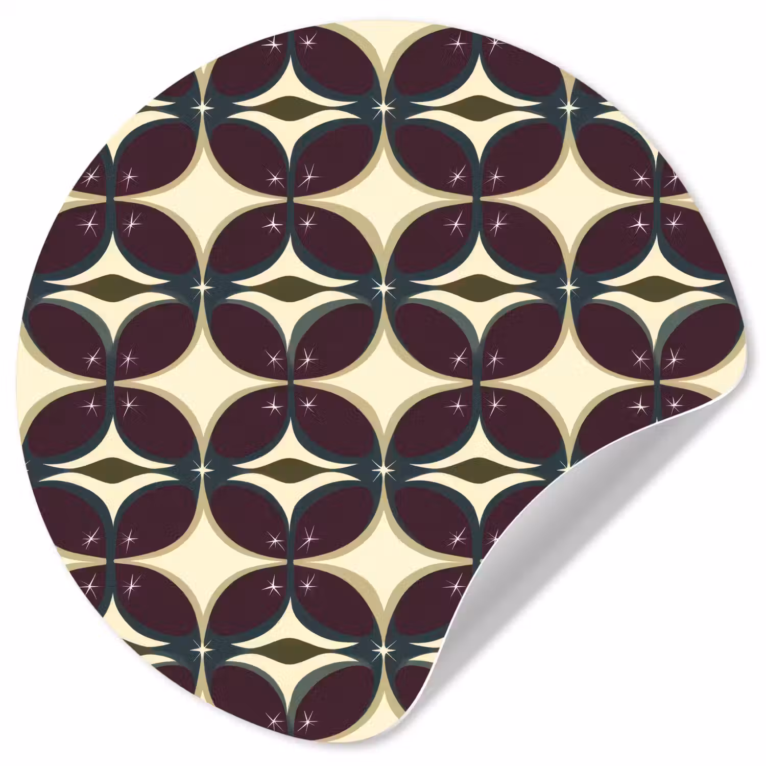 Cirkel - Retro - Kleurrijk Wandcirkel behangsticker klein 186 -3d