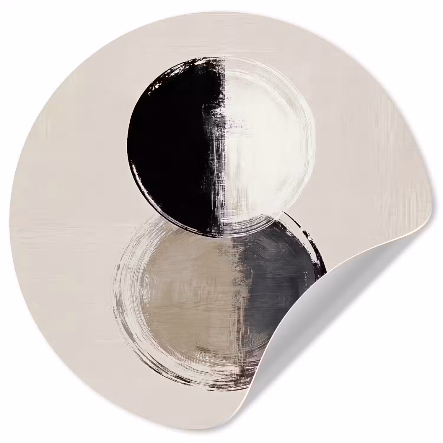 Cirkels - Strepen - Minimalistisch - Zwart Wandcirkel behangsticker klein -3d