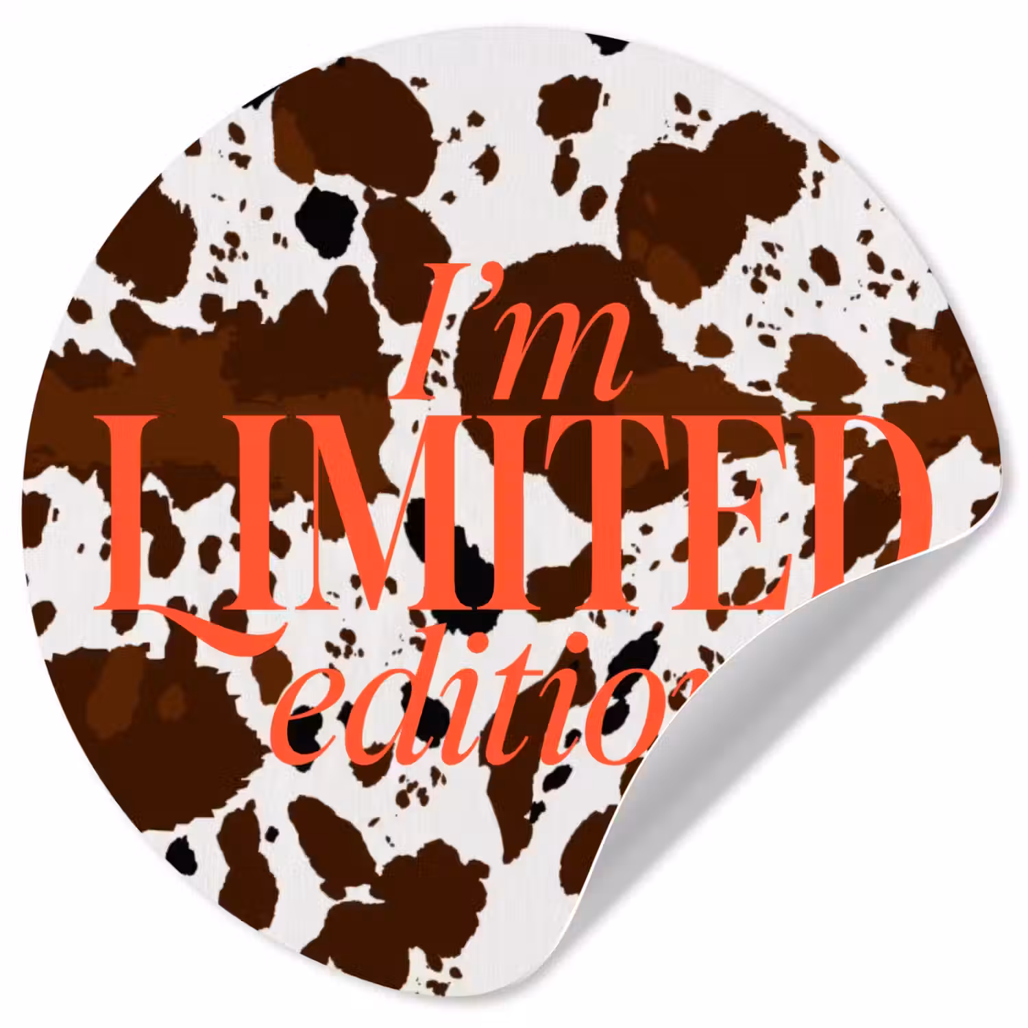 Koeienprint - Limited edition - Rood Wandcirkel behangsticker klein -3d