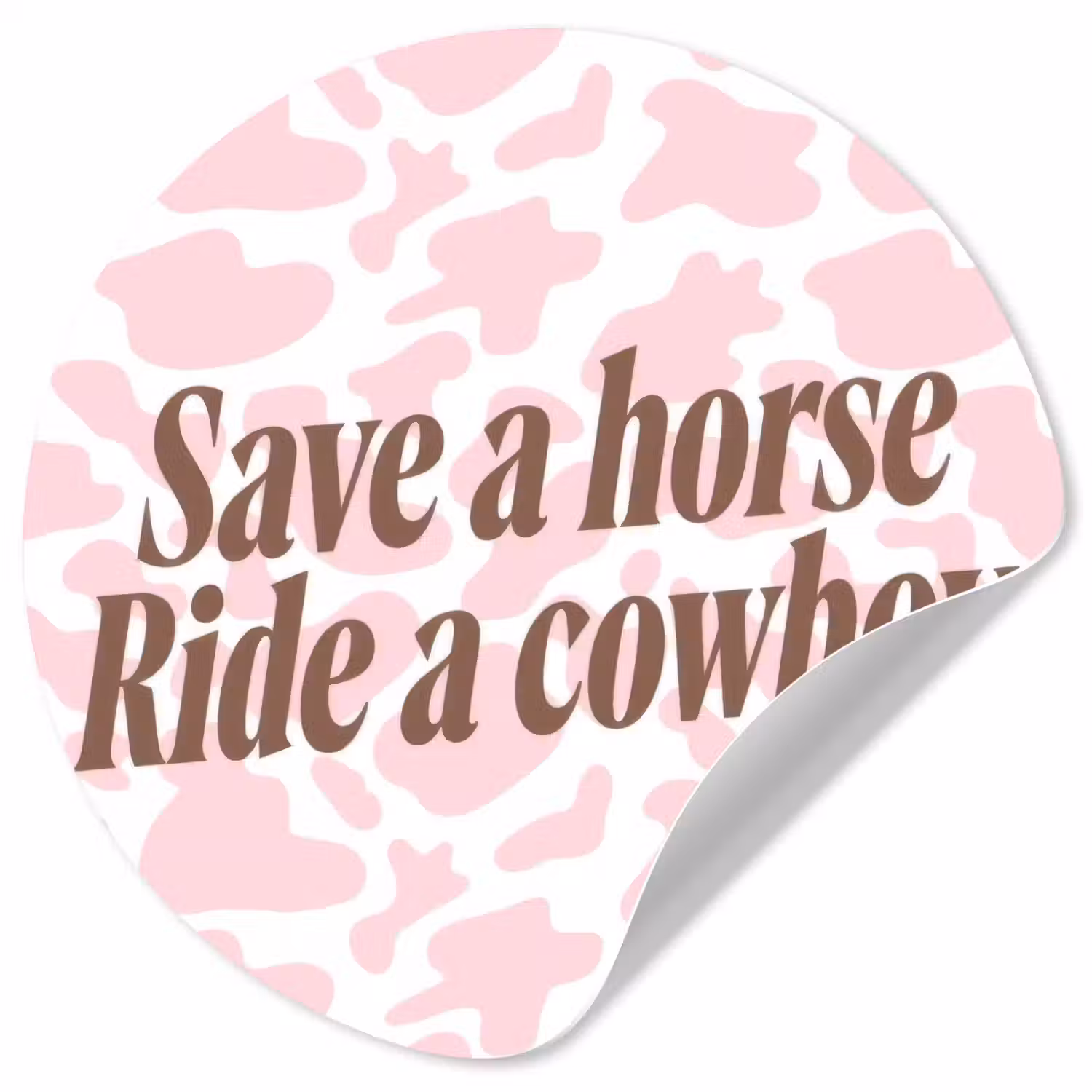 Koeienprint - Roze - Cowboy - Horse Wandcirkel behangsticker klein -3d
