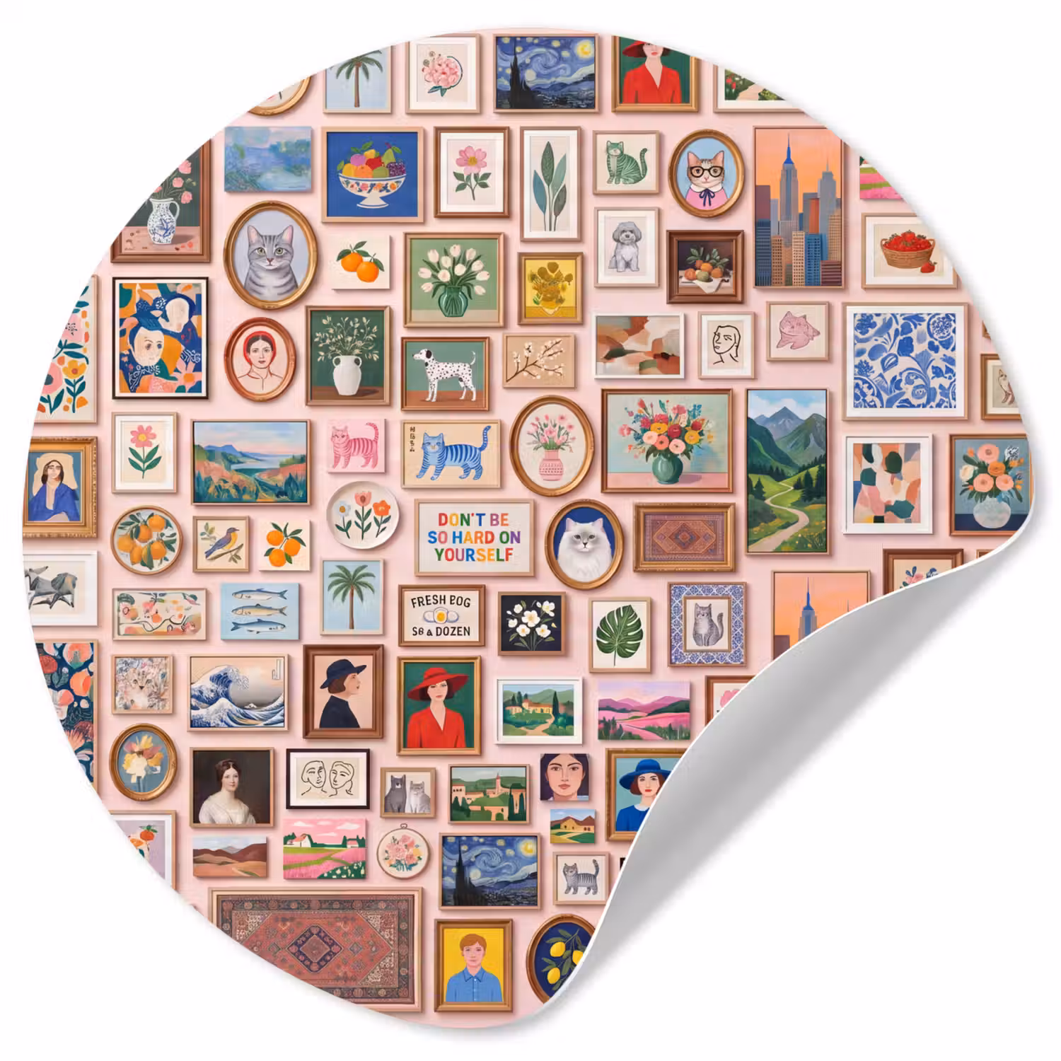 Kunst - Collectie - Decoratie - Modern - Kleurrijk Wandcirkel behangsticker klein -3d