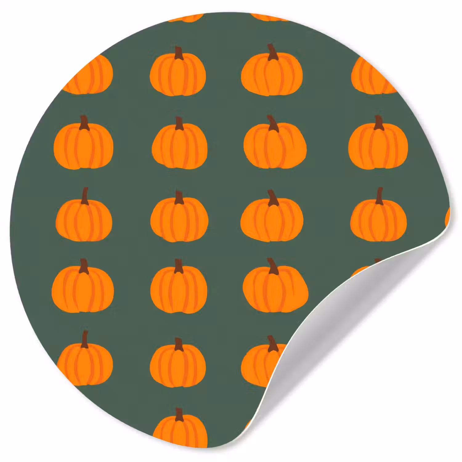Pompoen - Patroon - Oranje Wandcirkel behangsticker klein 186 -3d
