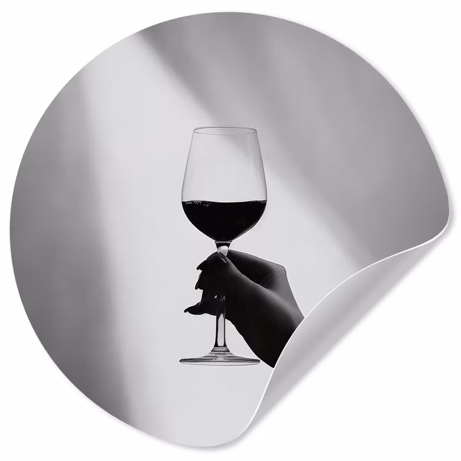 Lichtinval - Wijn - Rood - Glas Wandcirkel behangsticker klein -3d