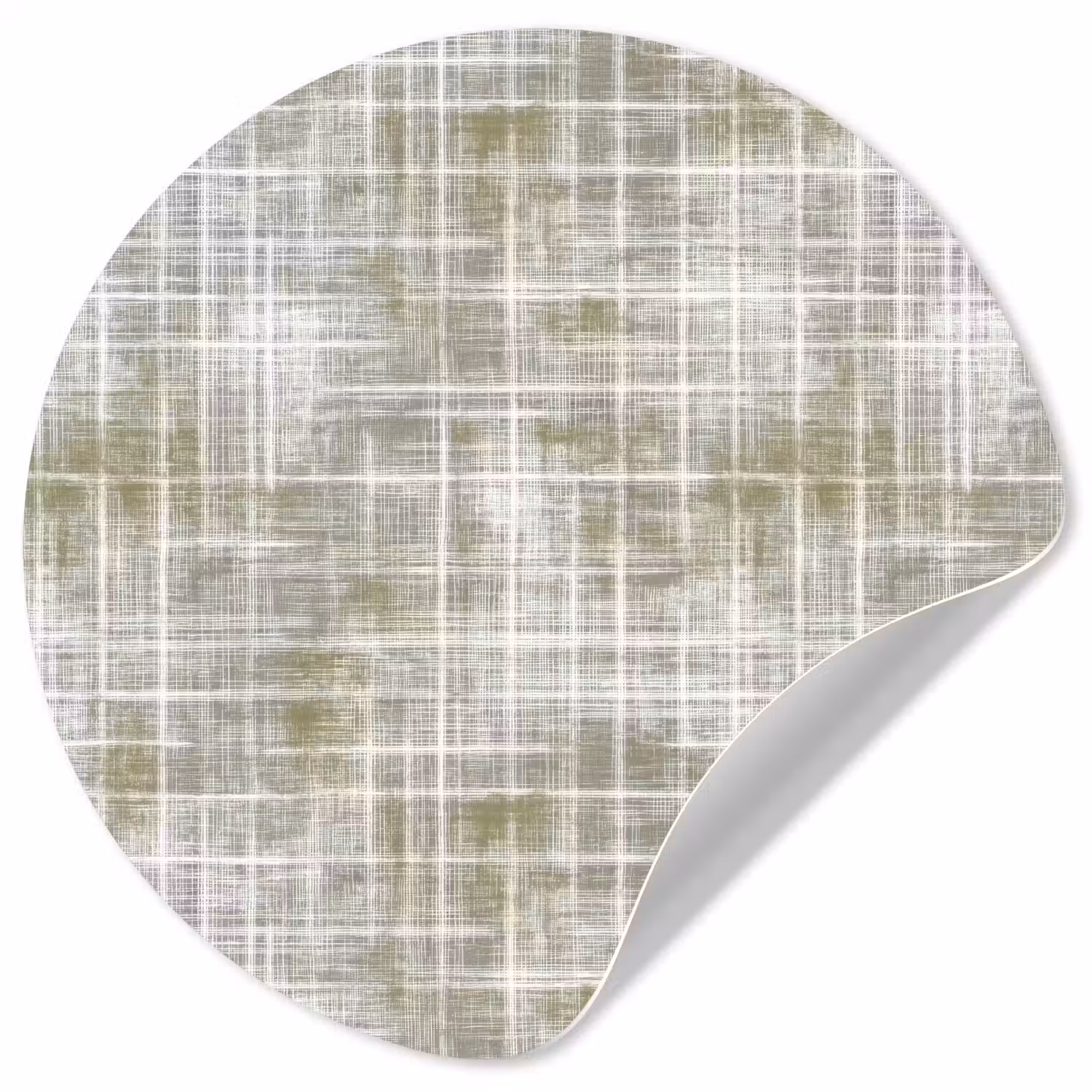 Linnen - Patroon - Groen Wandcirkel behangsticker klein 186 -3d